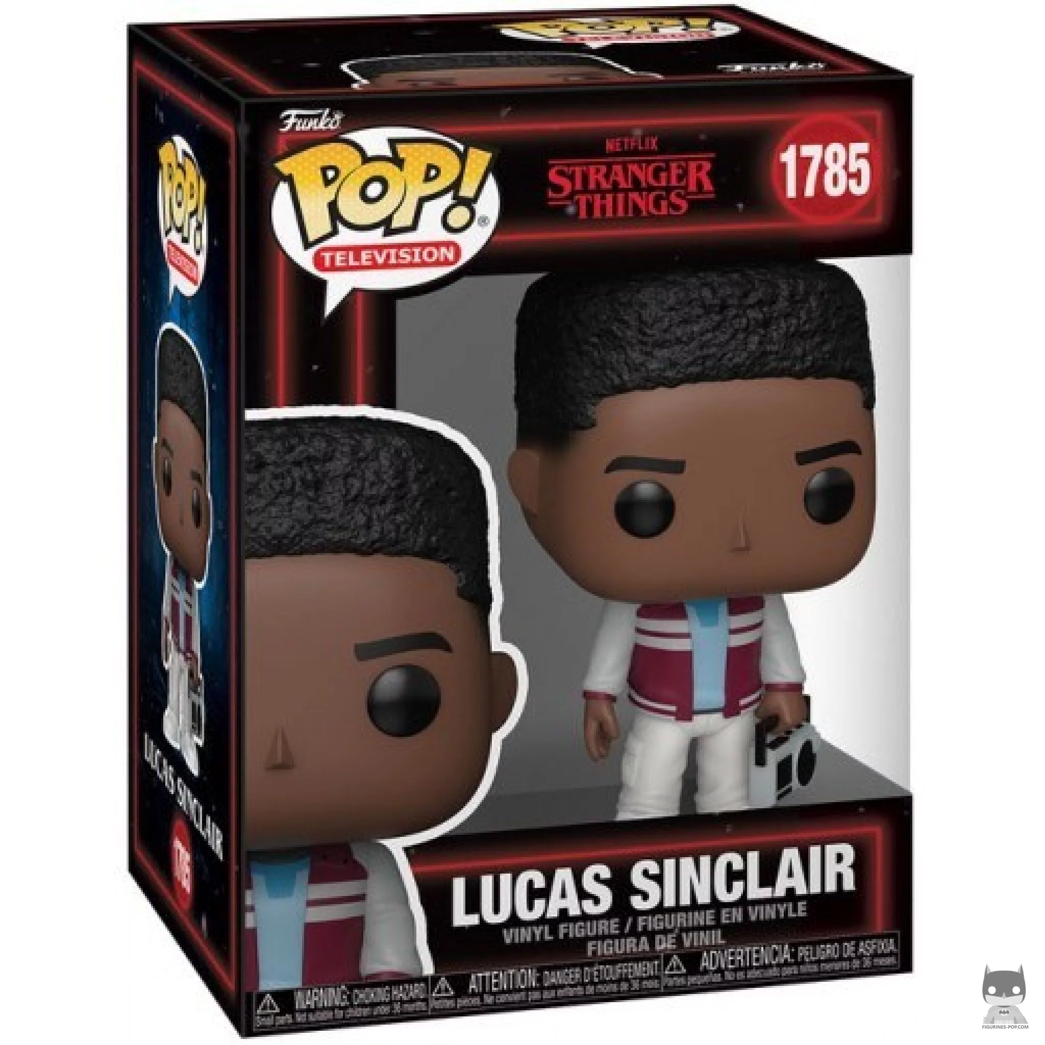 Figura Funko Pop! Lucas Sinclair con radiocasete en su caja