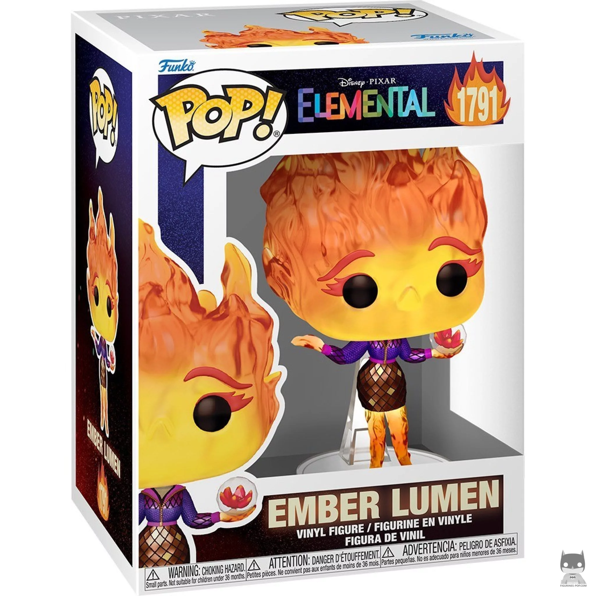 Figura Funko Pop! Ember Lumen con flor Vivisteria en su caja