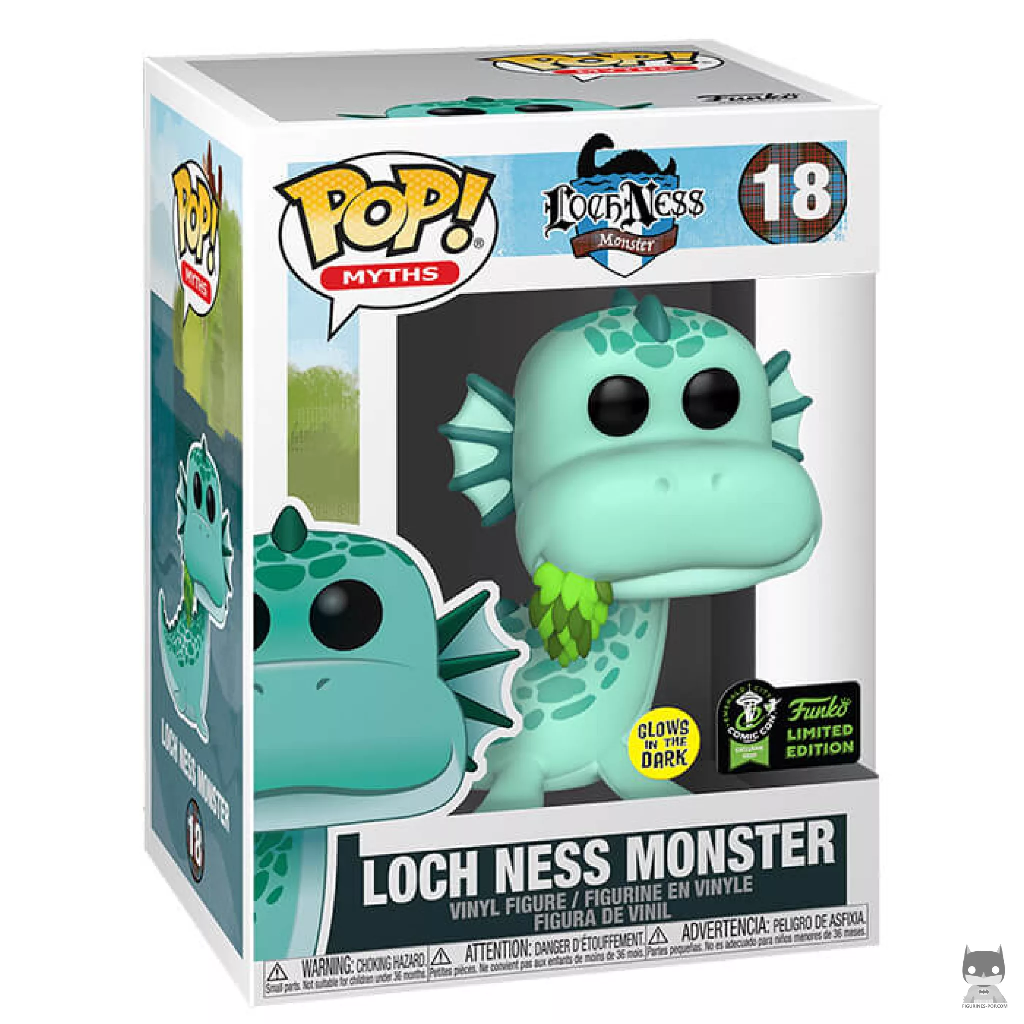 Figura Funko Pop! Monstruo del lago Ness (Brilla en la oscuridad) en su caja