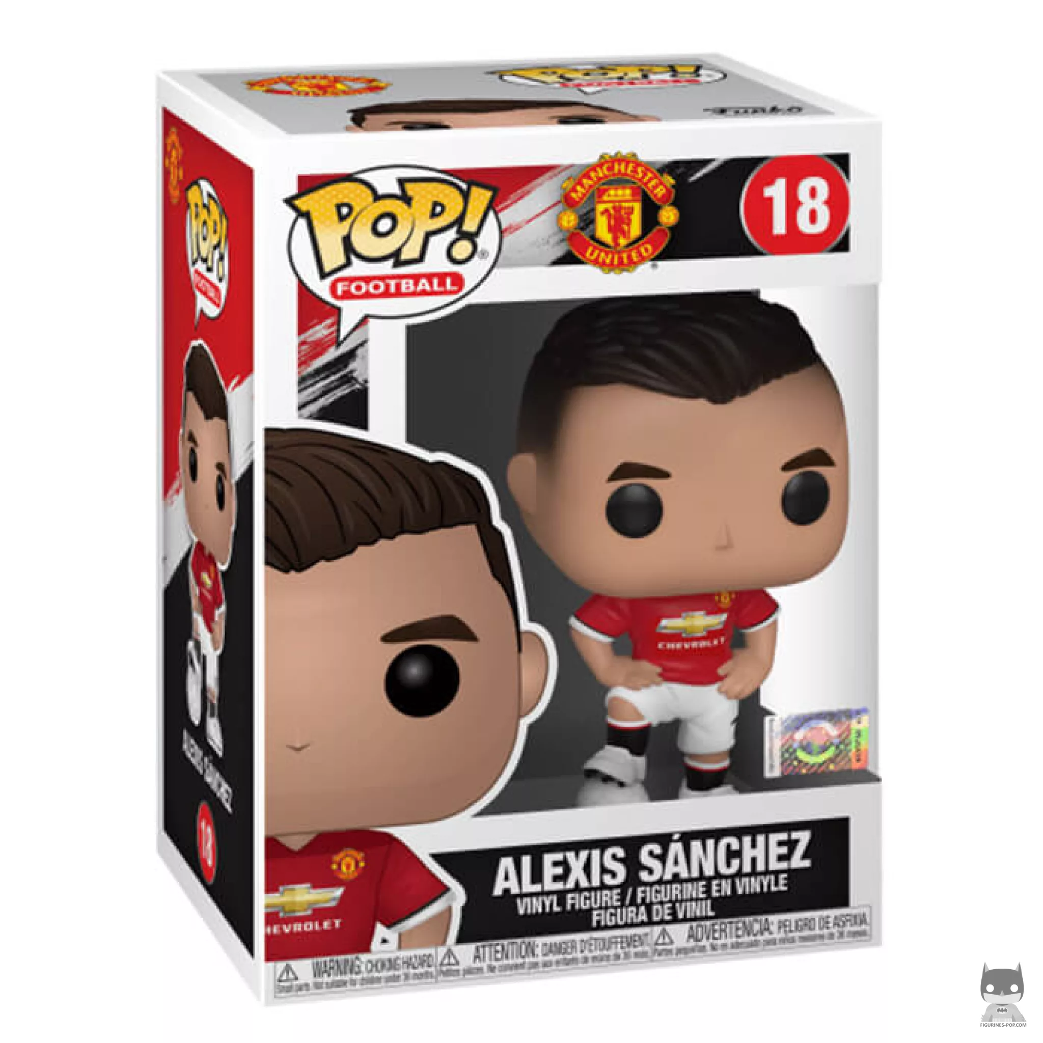 Figura Funko Pop! Alexis Sanchez (Manchester United) en su caja
