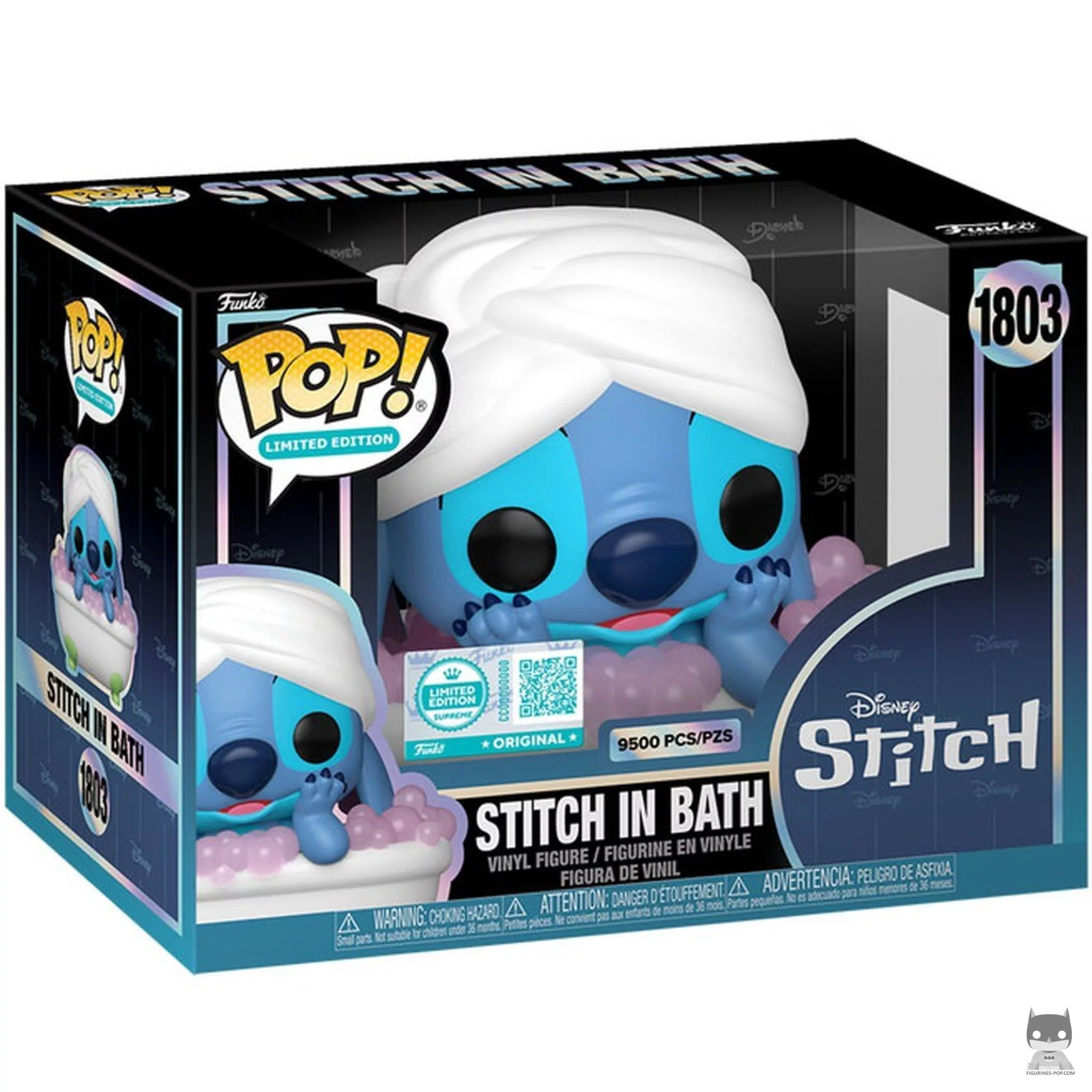 Figura Funko Pop! Stitch en la bañera en su caja