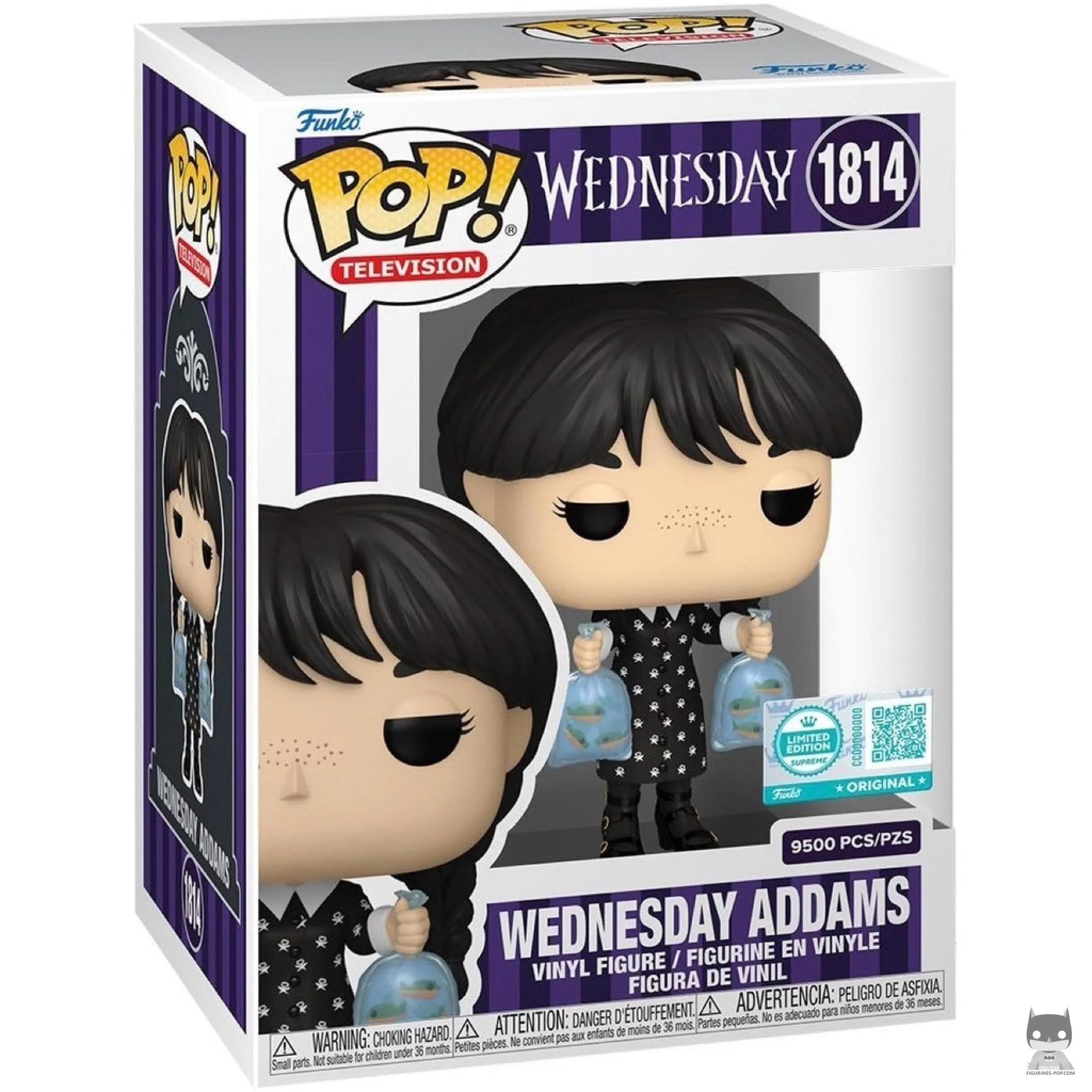Figura Funko Pop! Miércoles Addams (con piraña) en su caja