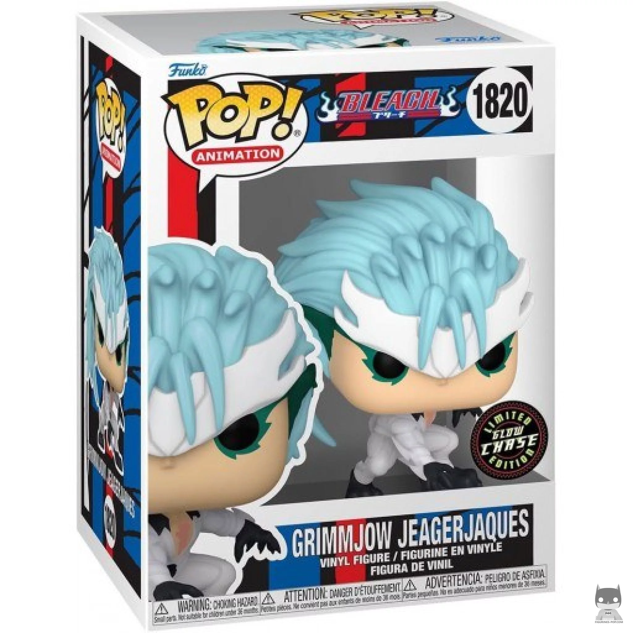Figura Funko Pop! Grimmjow Jaggerjack (Chase & Brilla en la oscuridad) en su caja