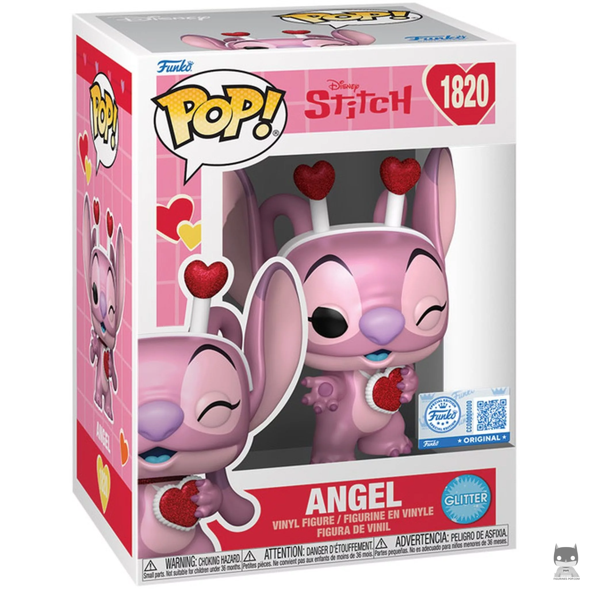 Figura Funko Pop! Angel (San Valentín) (Purpurina & Perlado) en su caja