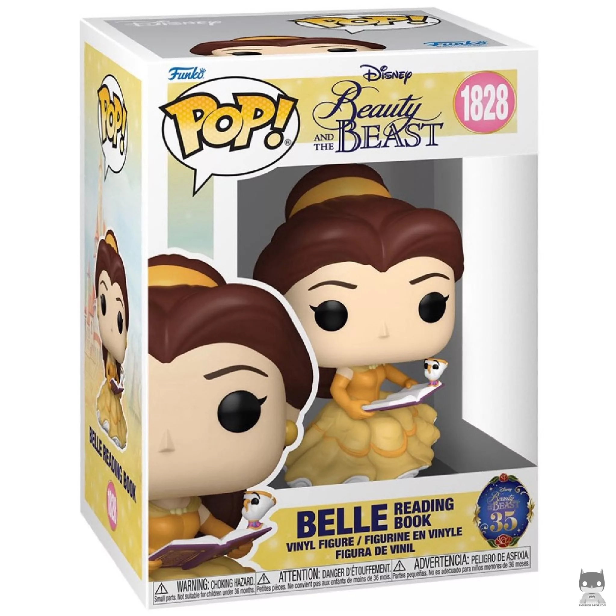 Figura Funko Pop! Bella leyendo un libro en su caja