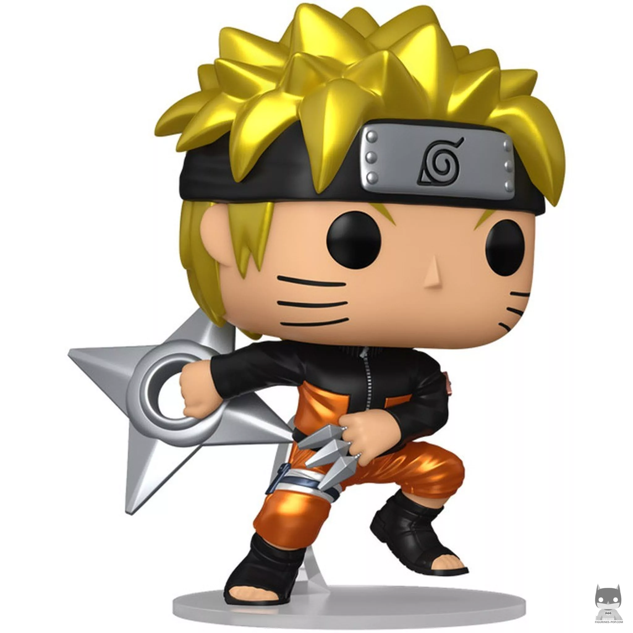 Figura Funko Pop! Naruto Uzumaki con kunai & shuriken (Chase & Metalizado) (Naruto Shippuden)