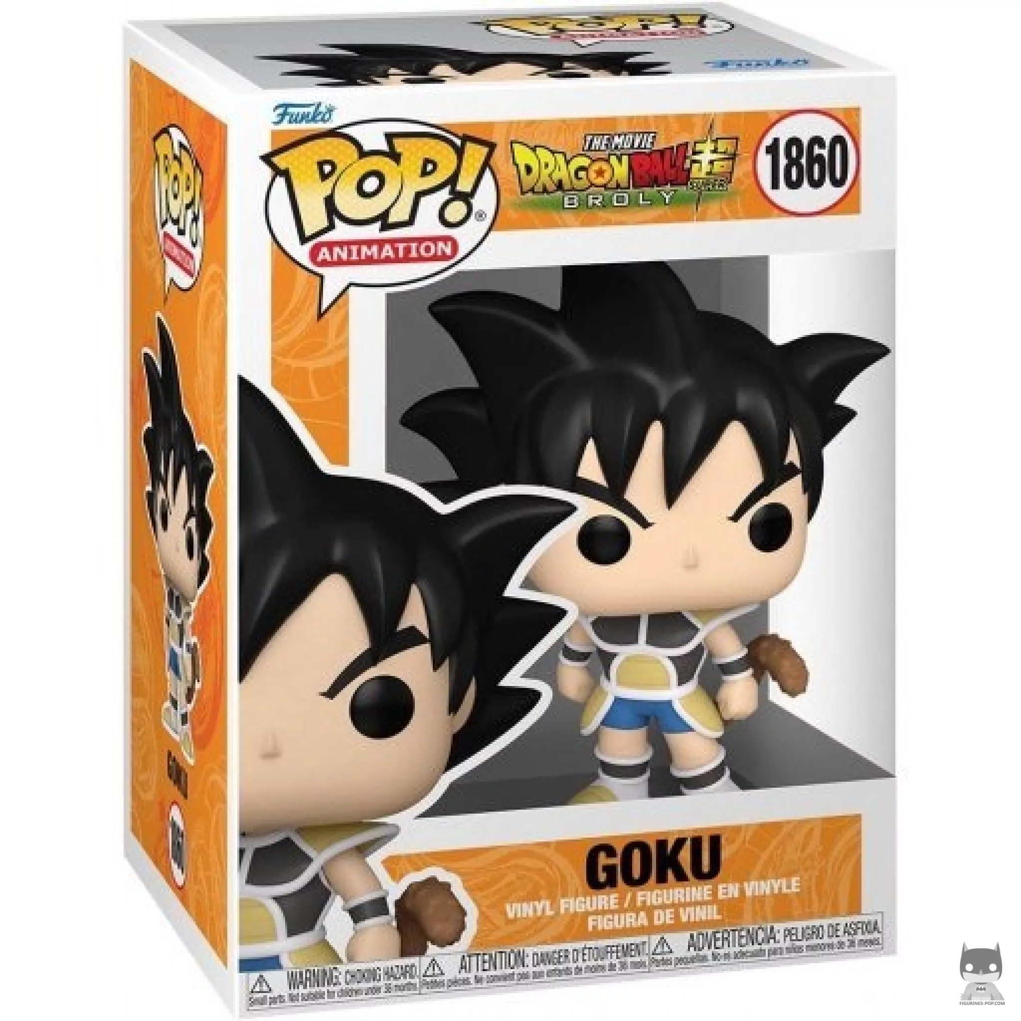 Figura Funko Pop! Goku niño con armadura saiyan en su caja