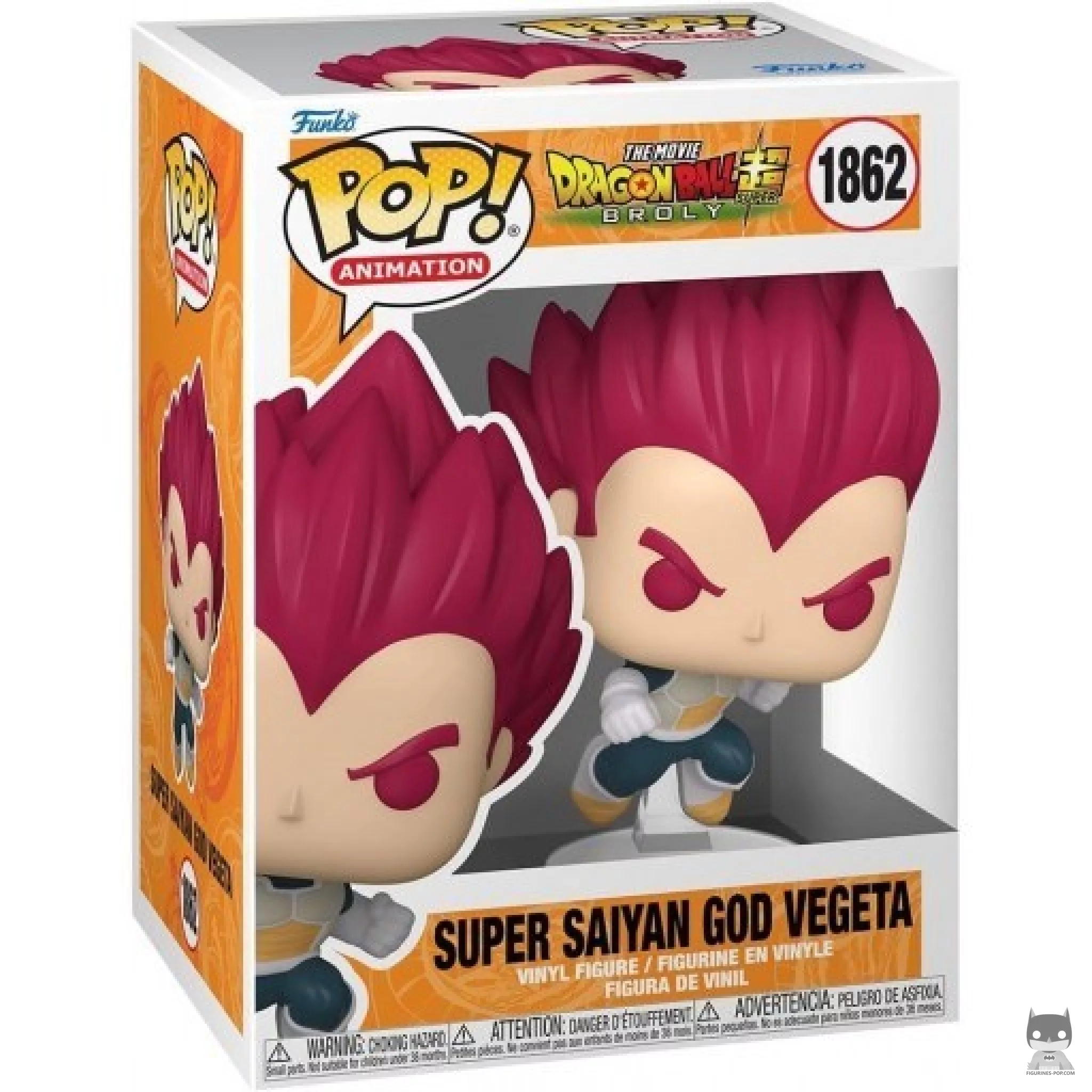 Figura Funko Pop! Vegeta Super Saiyan God en su caja