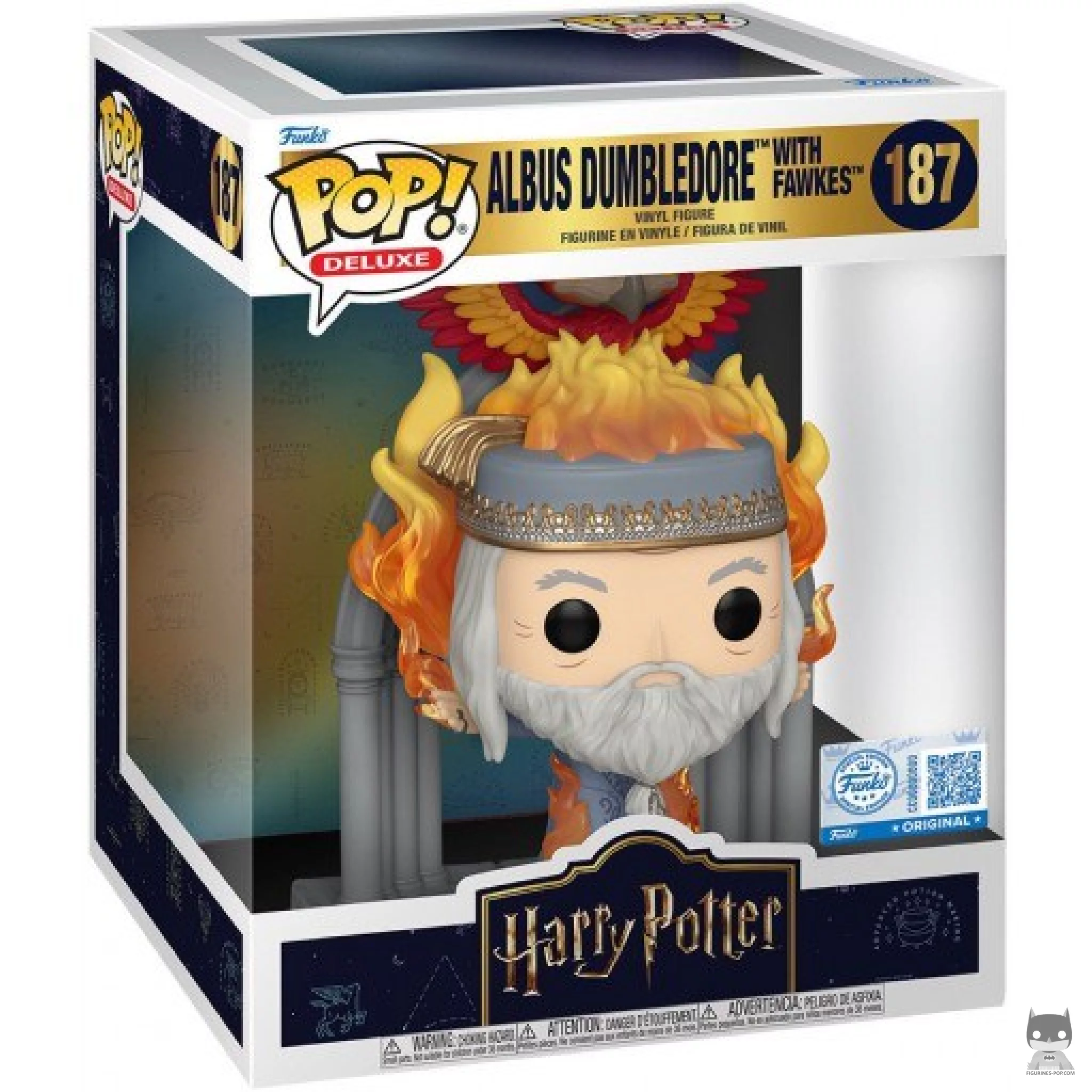 Figura Funko Pop! Albus Dumbledore con Fawkes en su caja