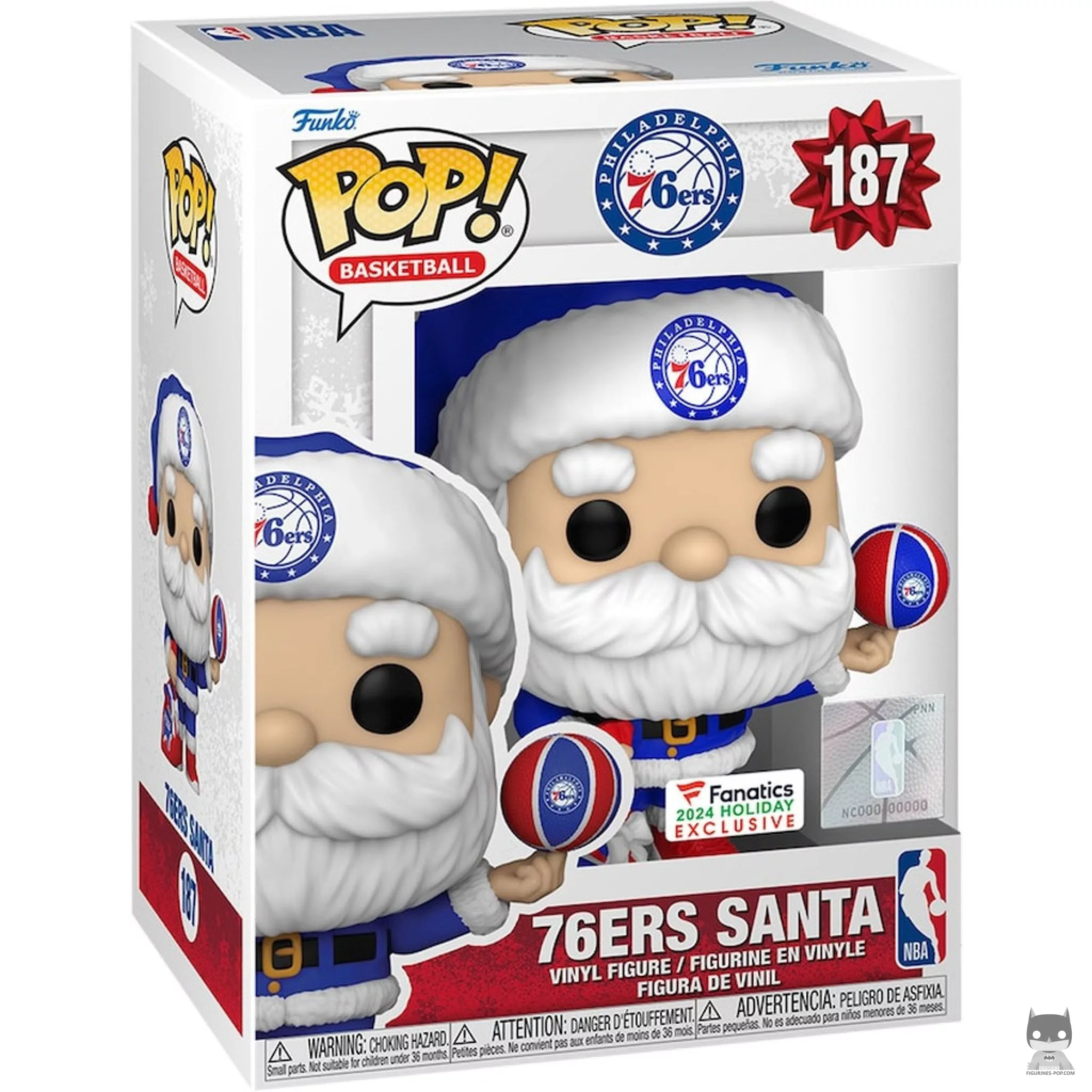 Figura Funko Pop! Papá Noel de los 76ers en su caja