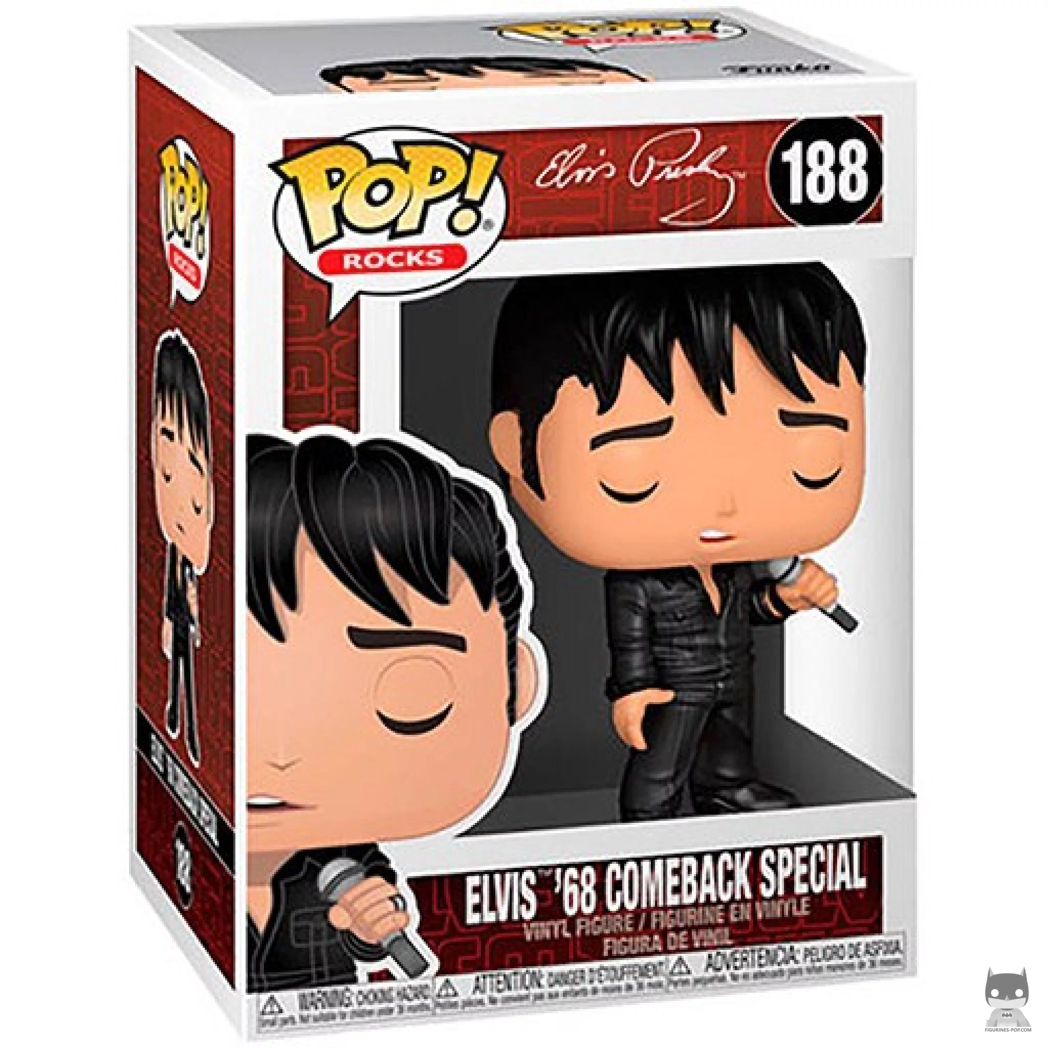 Figura Funko Pop! Elvis '68 Comeback Special en su caja
