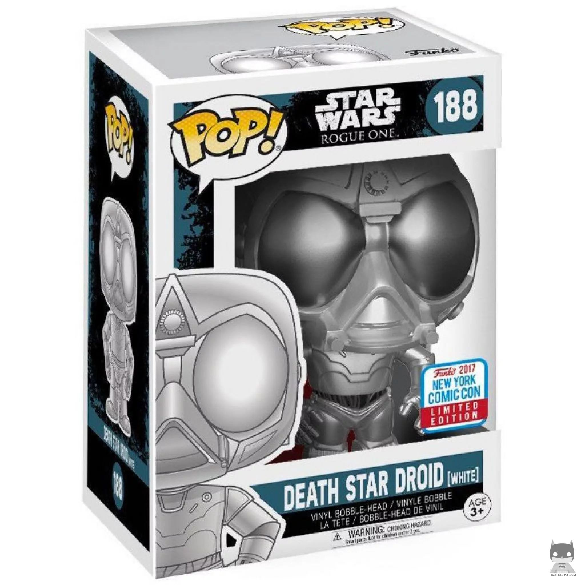 Figura Funko Pop! Droide de la Estrella de la Muerte (Cromado) en su caja