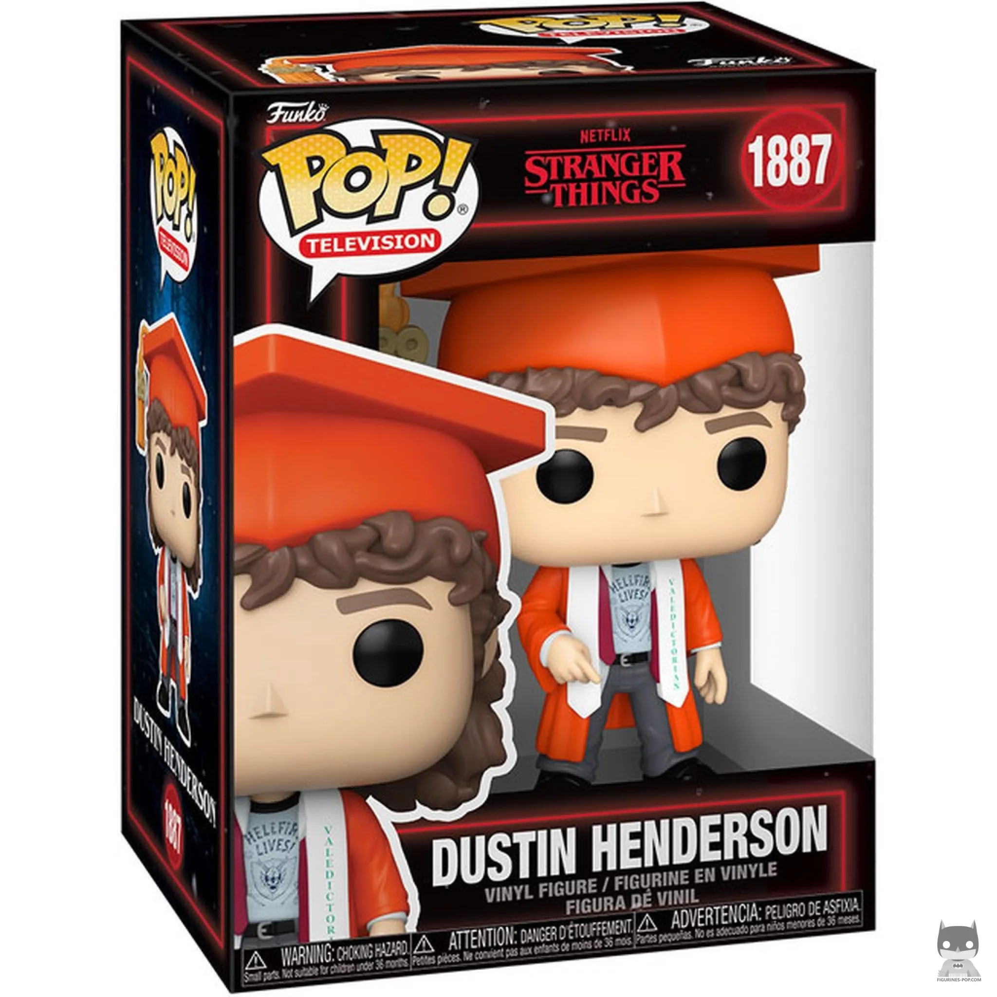 Figura Funko Pop! Dustin Henderson (Graduación) en su caja