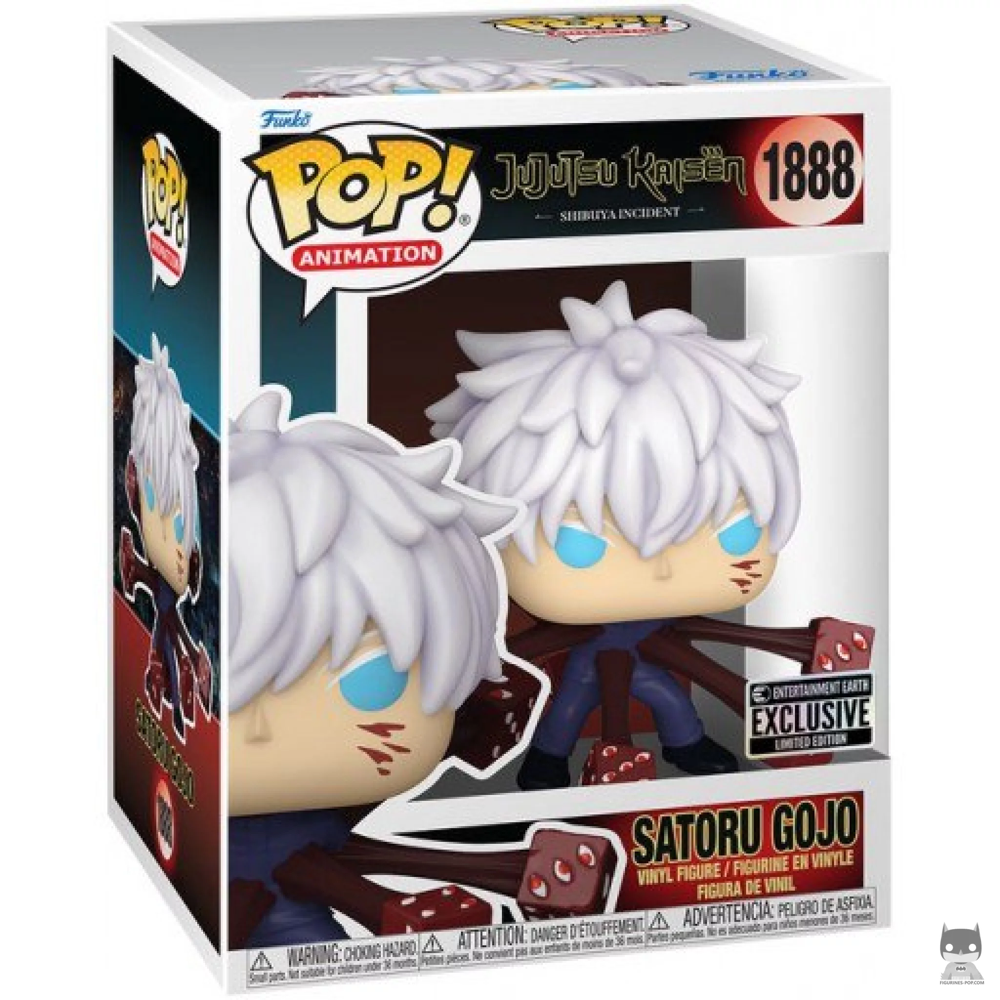 Figura Funko Pop! Satoru Gojo (Atrapado en el Reino Prisión) en su caja