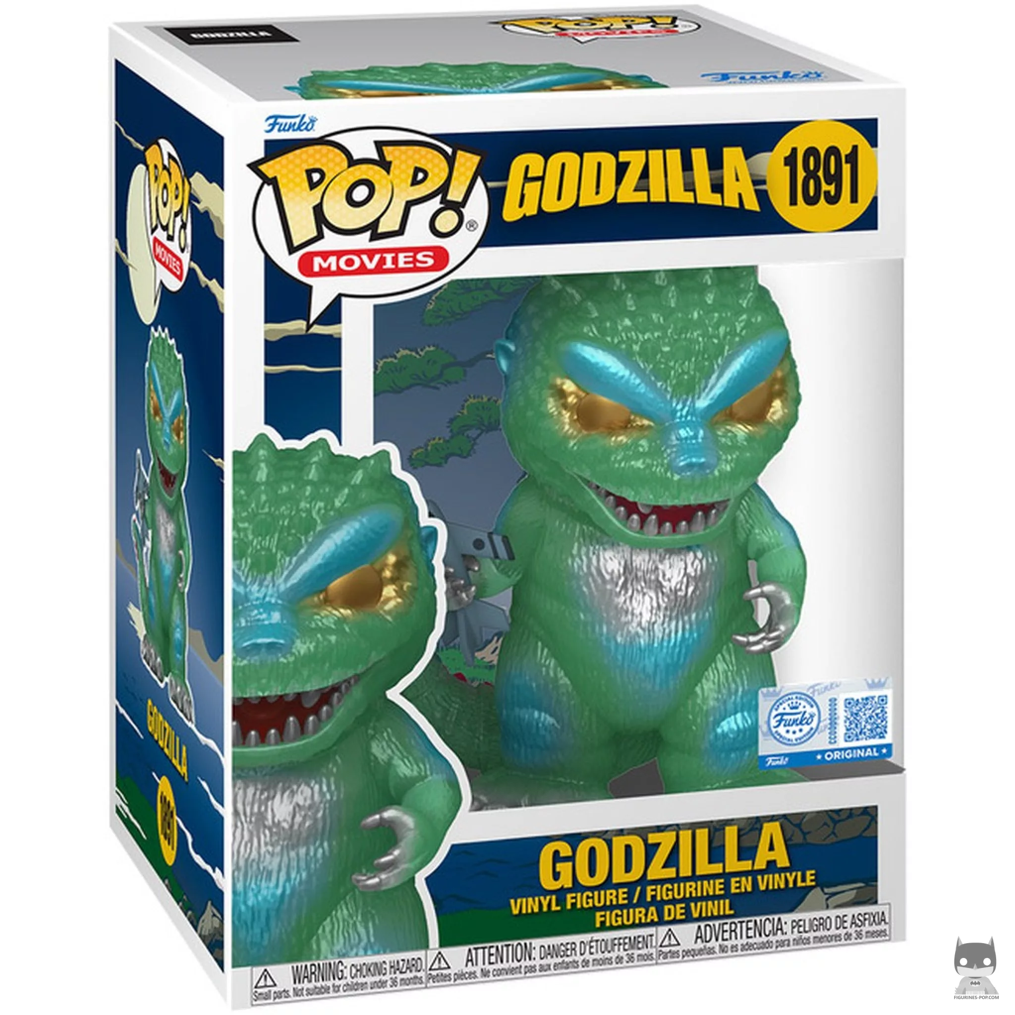 Figura Funko Pop! Godzilla (Verde translúcido) en su caja