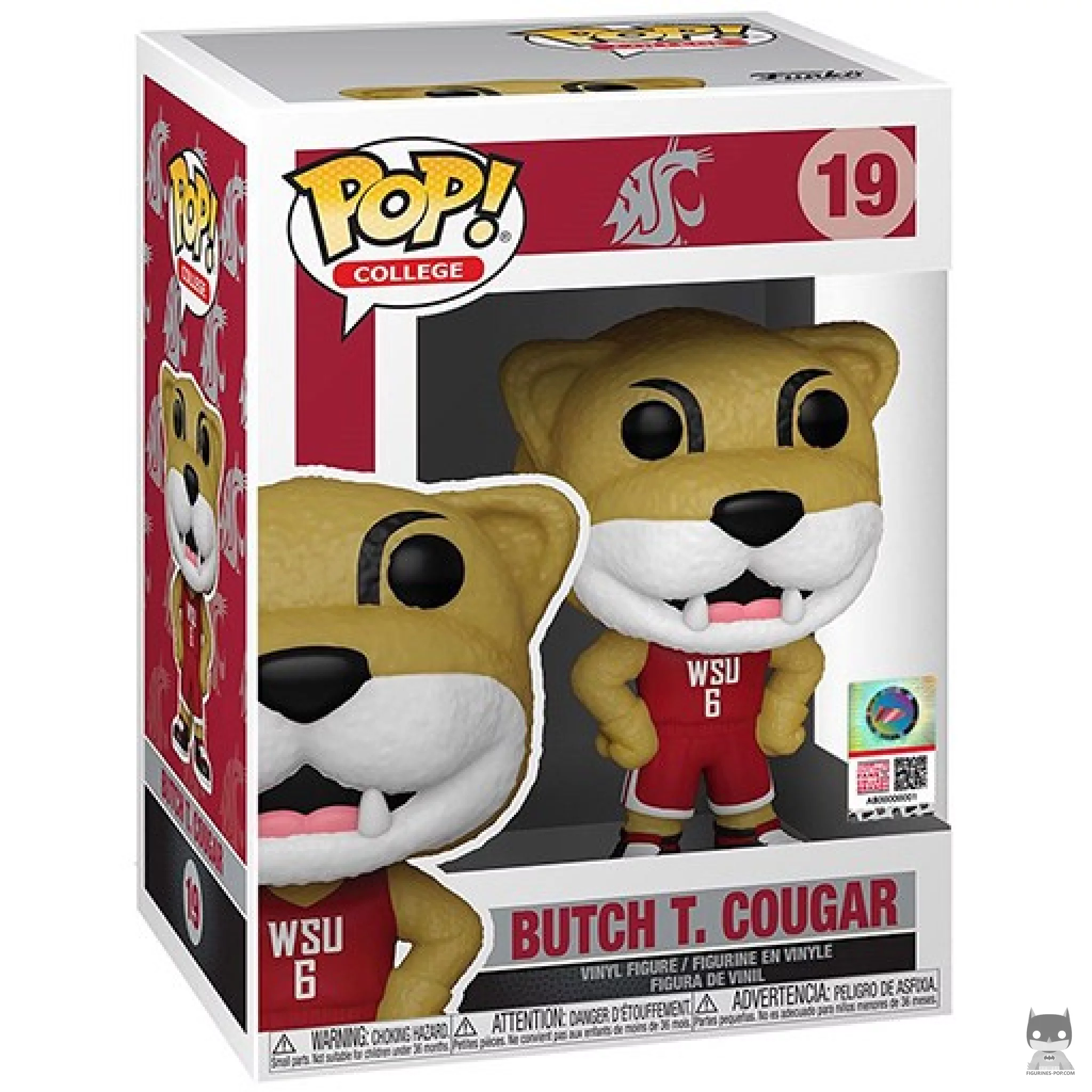 Figura Funko Pop! Butch T. Cougar (WSU) en su caja