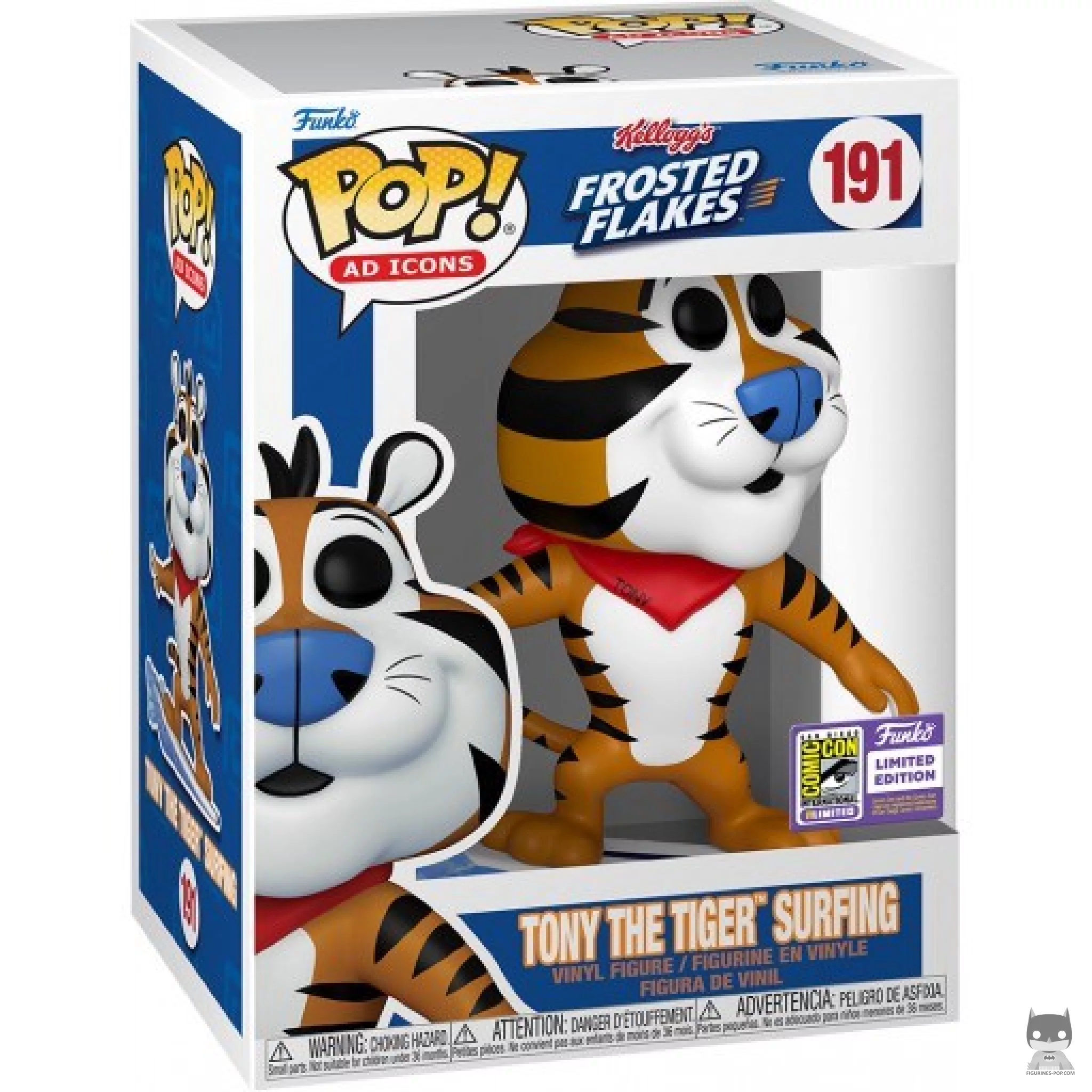 Figura Funko Pop! Tigre Tony surfeando en su caja