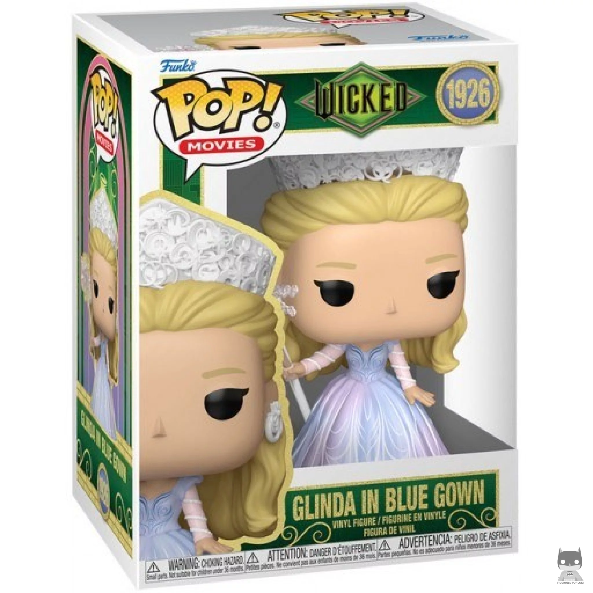 Figura Funko Pop! Glinda con vestido azul en su caja