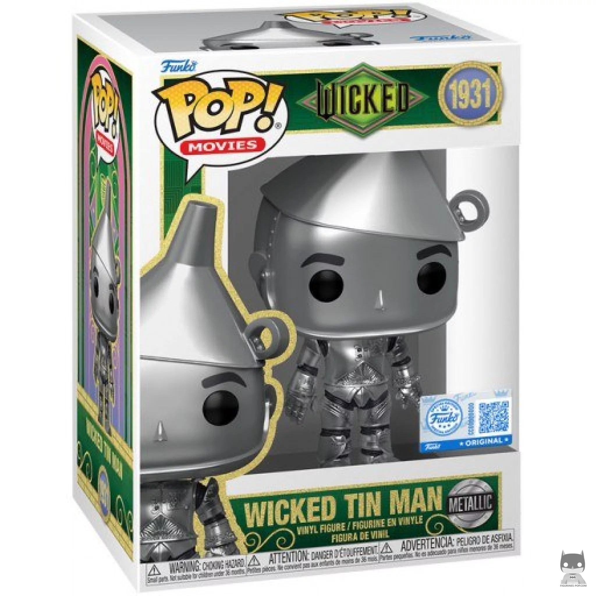 Figura Funko Pop! Hombre de Hojalata de Wicked (Metalizado) en su caja