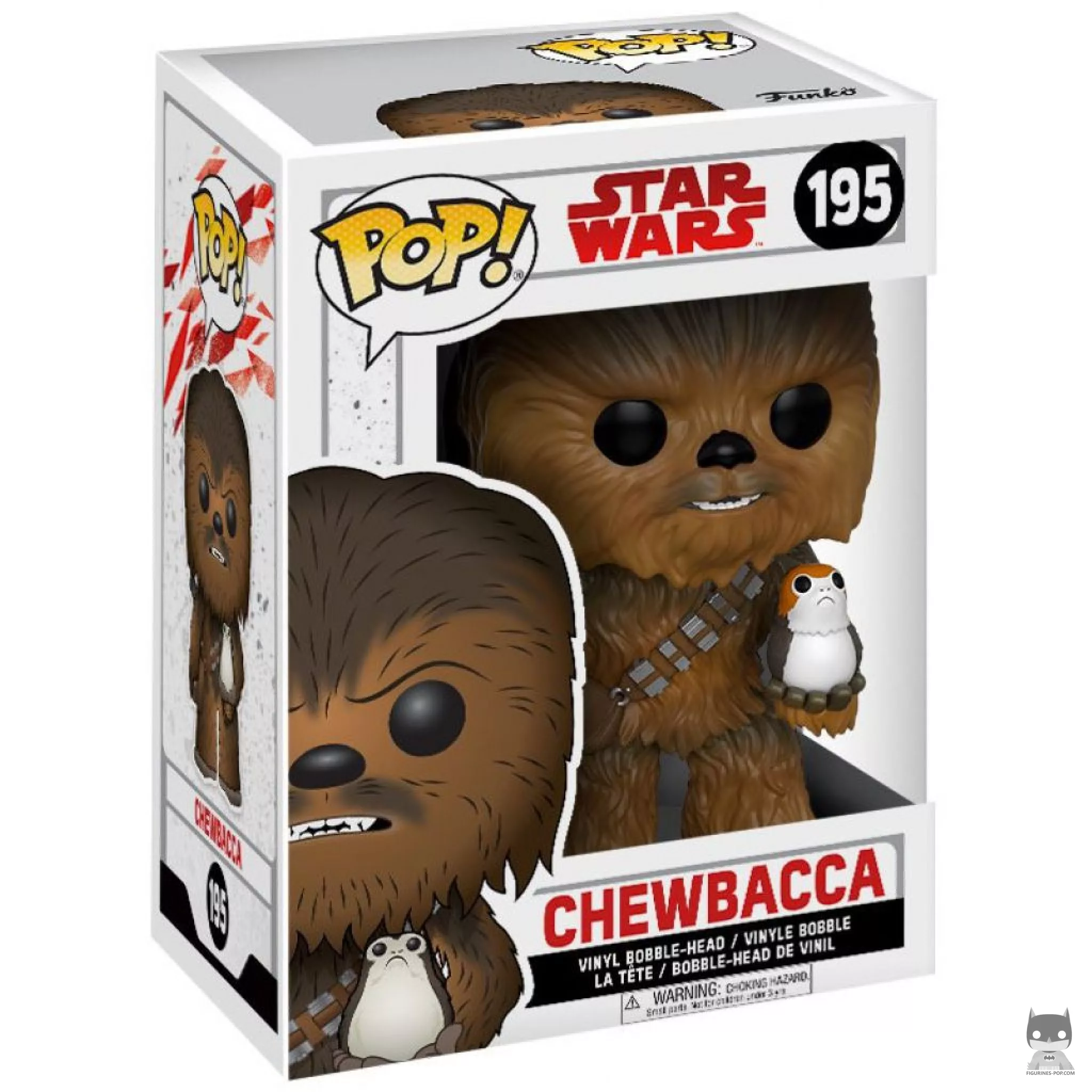 Figura Funko Pop! Chewbacca con porgs en su caja