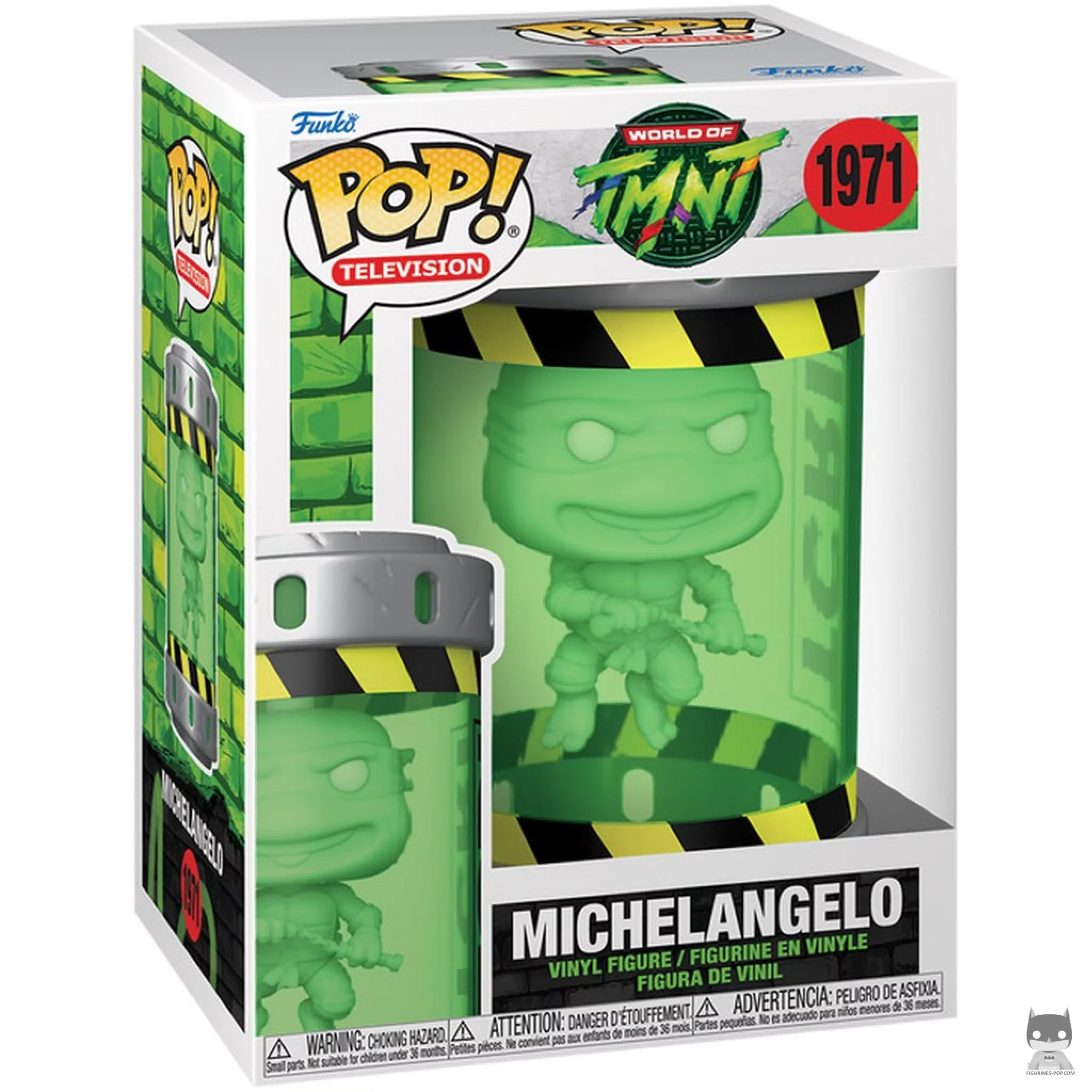 Figura Funko Pop! Miguel Ángel (Ooze Canister) en su caja