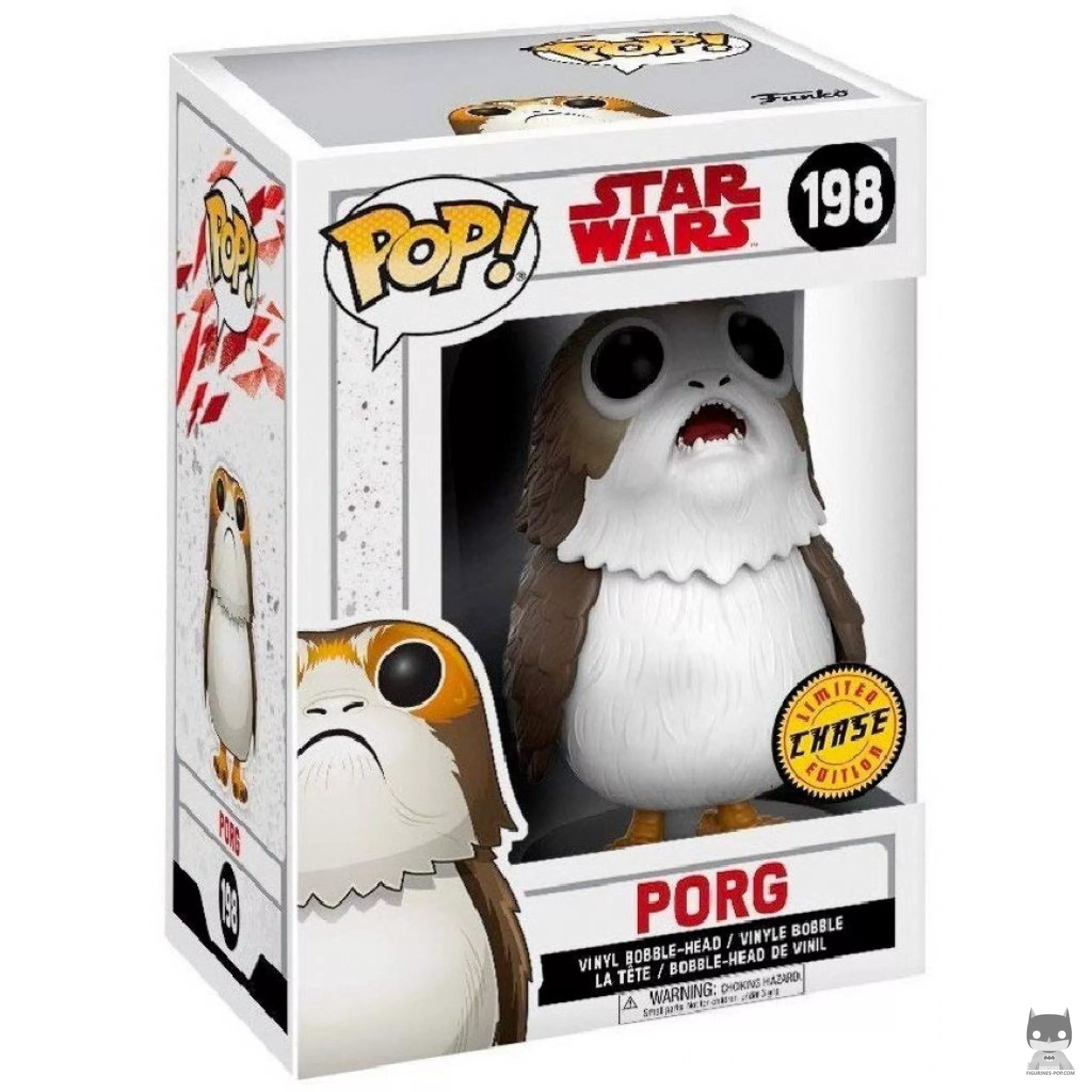 Figura Funko Pop! Porg con la boca abierta (Chase) en su caja