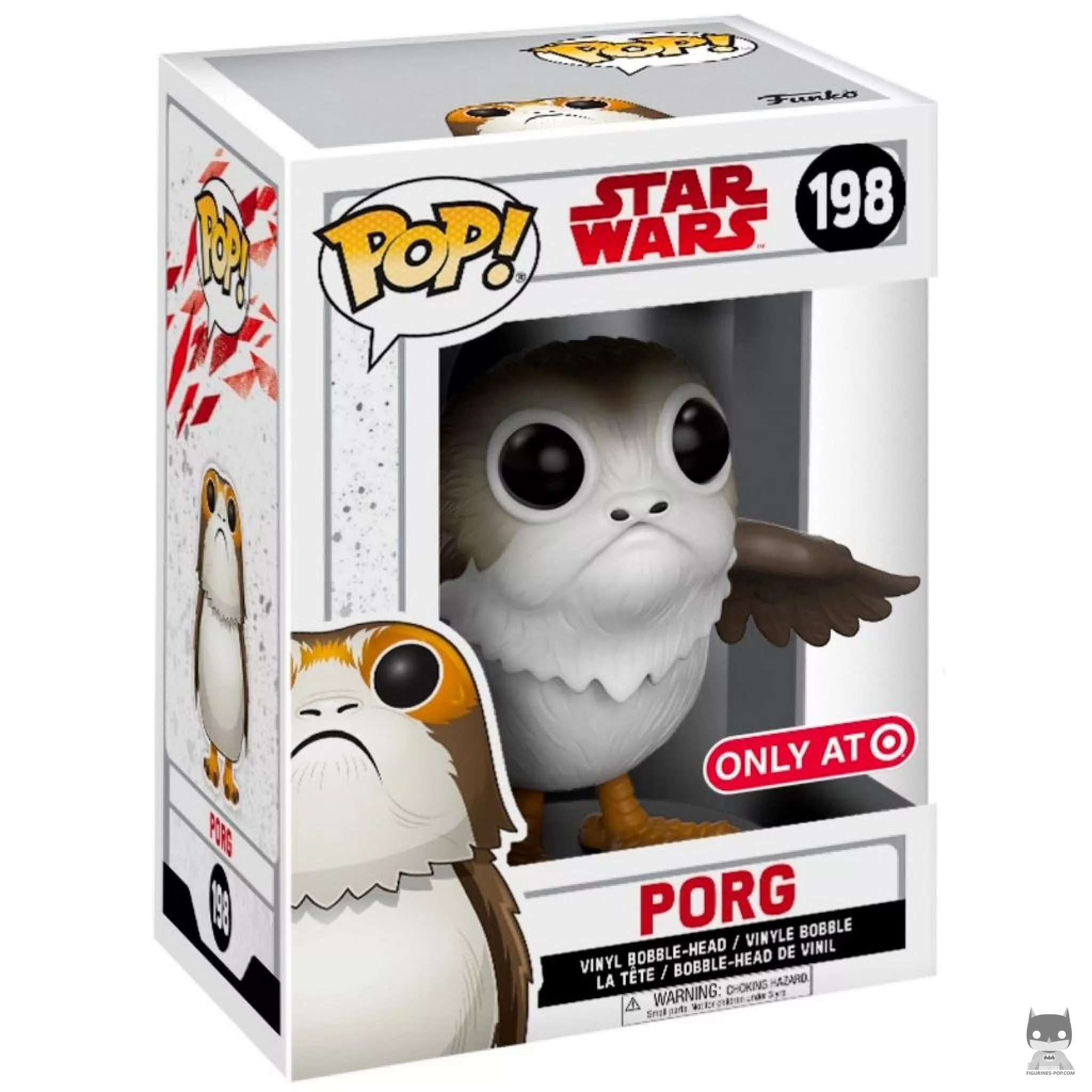 Figura Funko Pop! Porg con las alas abiertas en su caja