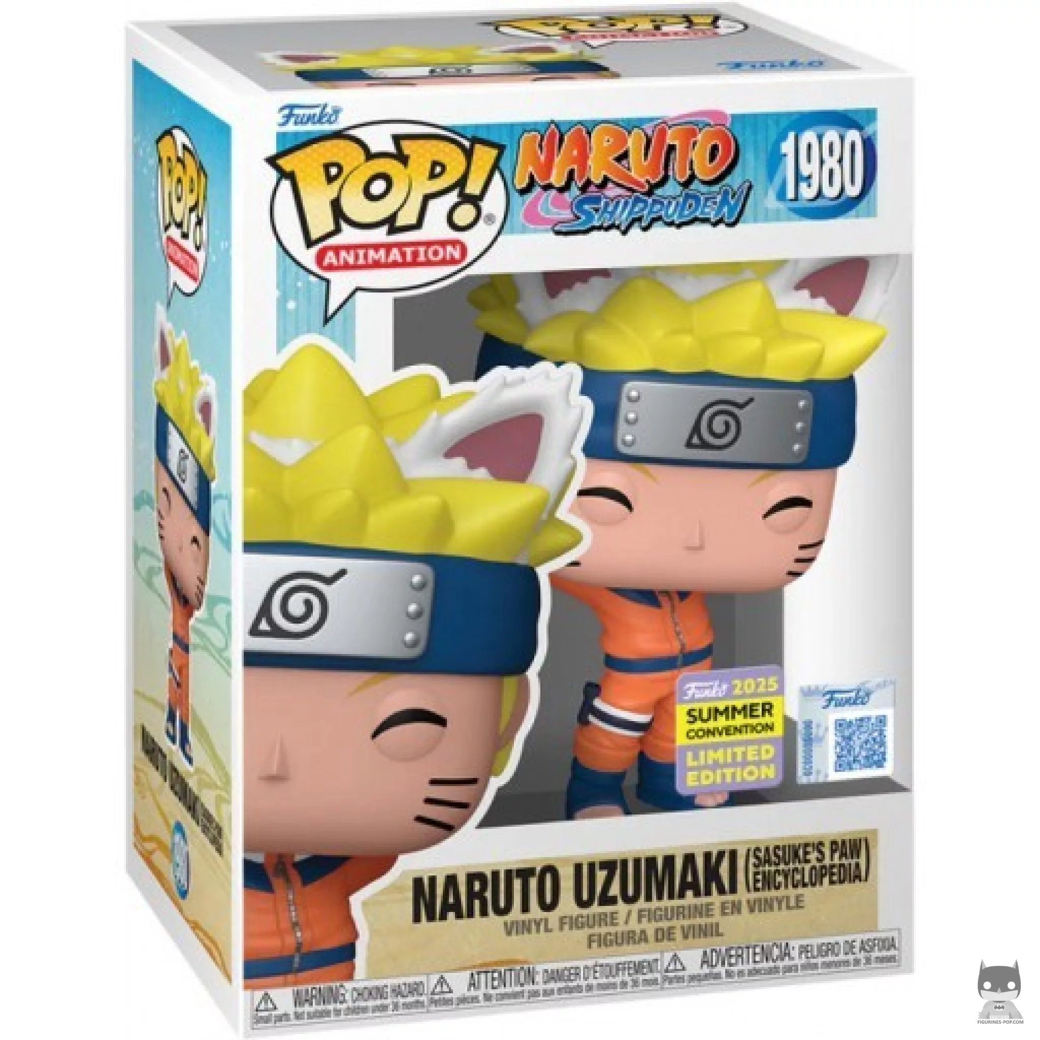 Figura Funko Pop! Naruto Uzumaki (Enciclopedia de las patas de Sasuke) en su caja