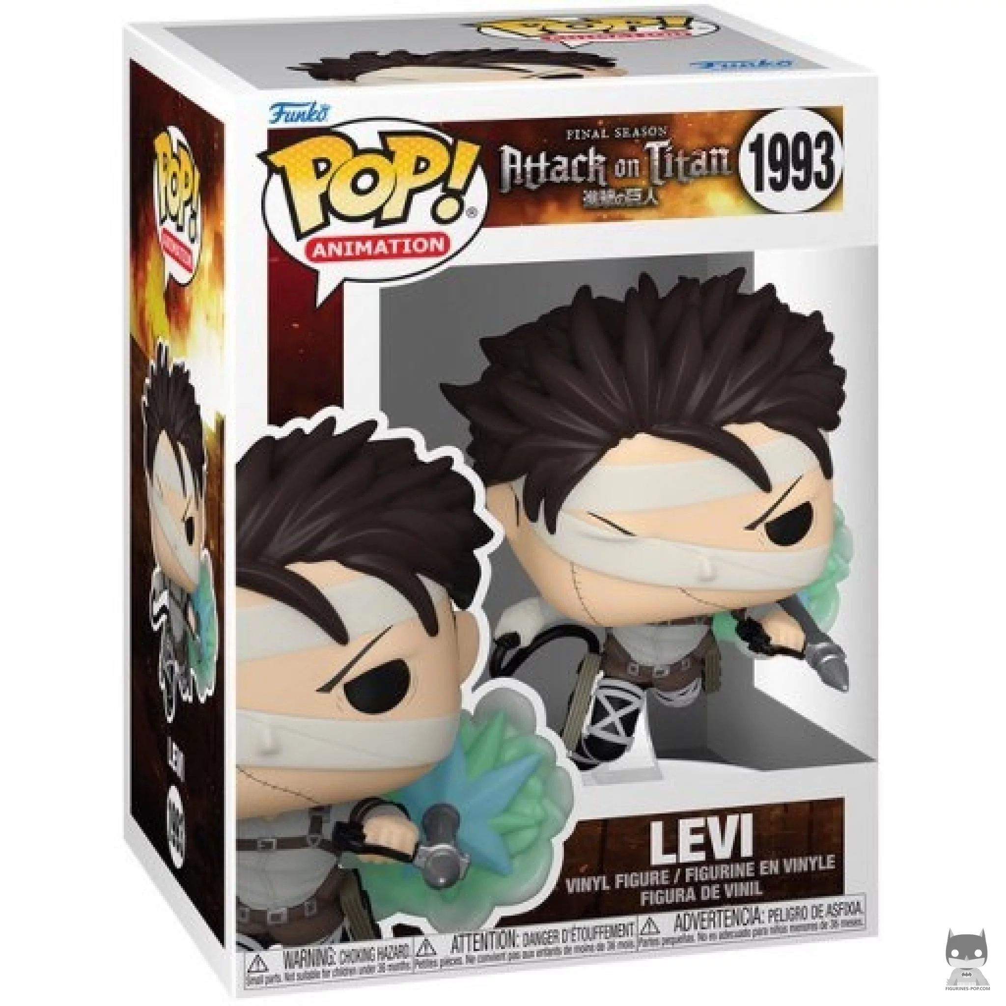 Figura Funko Pop! Levi en su caja