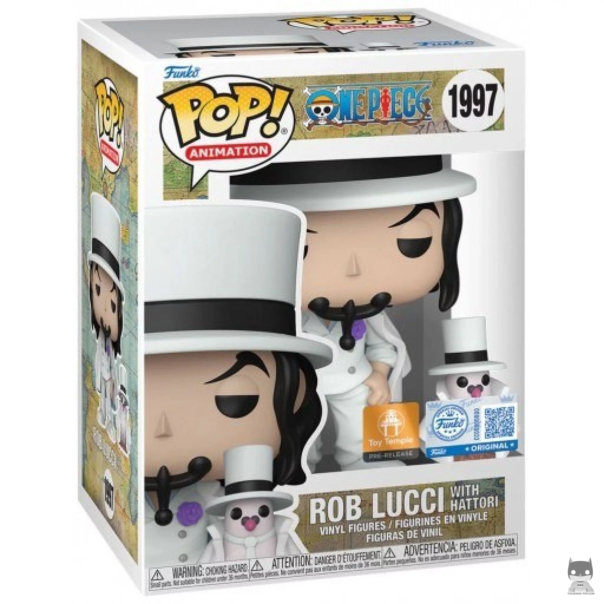 Figura Funko Pop! Rob Lucci con Hattori en su caja