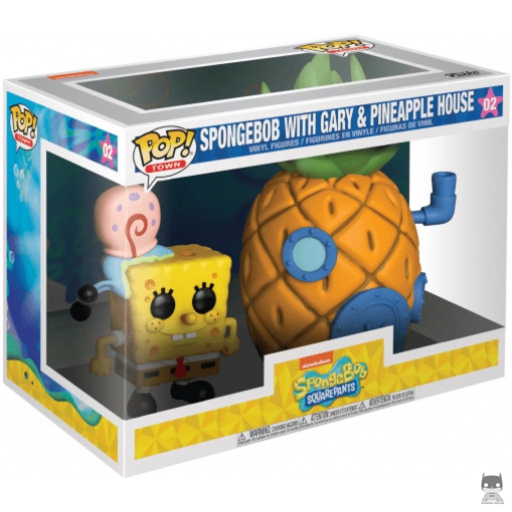 Figura Funko Pop! Bob Esponja con Gary & la casa piña en su caja