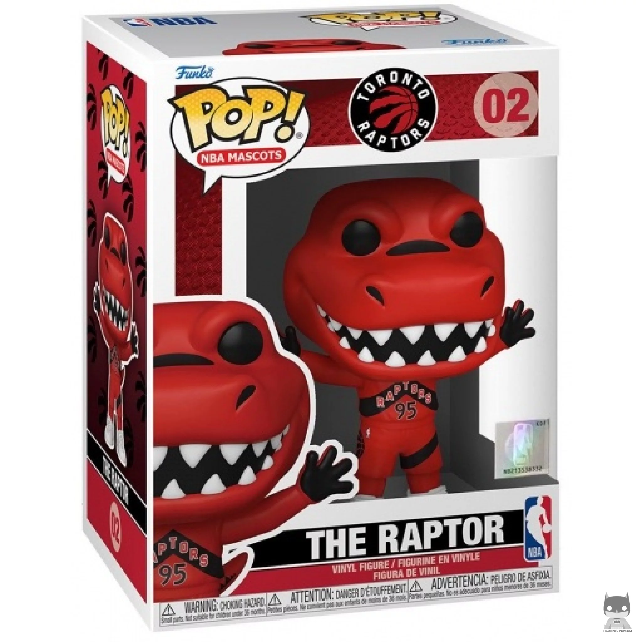 Figura Funko Pop! The Raptor (Toronto Raptors) en su caja