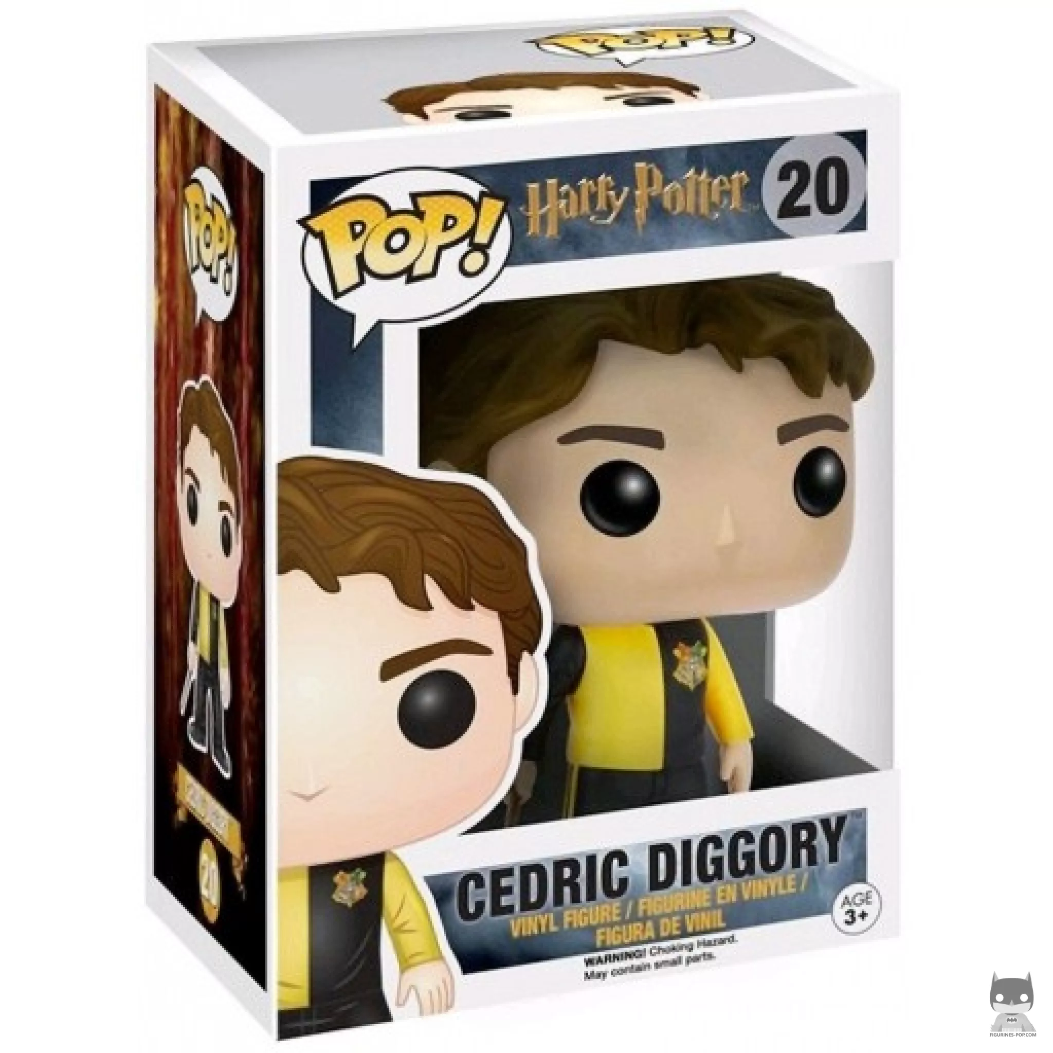 Figura Funko Pop! Cedric Diggory con el atuendo del Torneo de los Tres Magos en su caja
