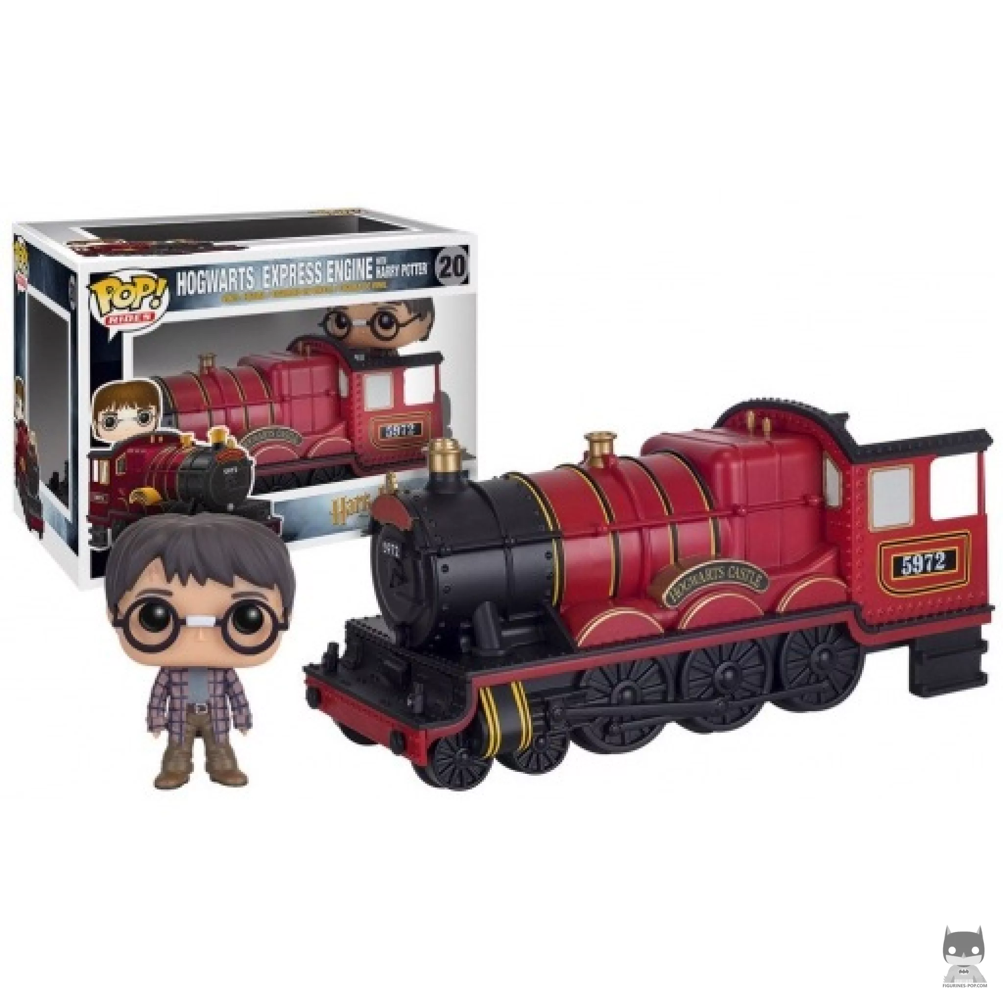 Figura Funko Pop! Harry Potter con el Expreso de Hogwarts en su caja