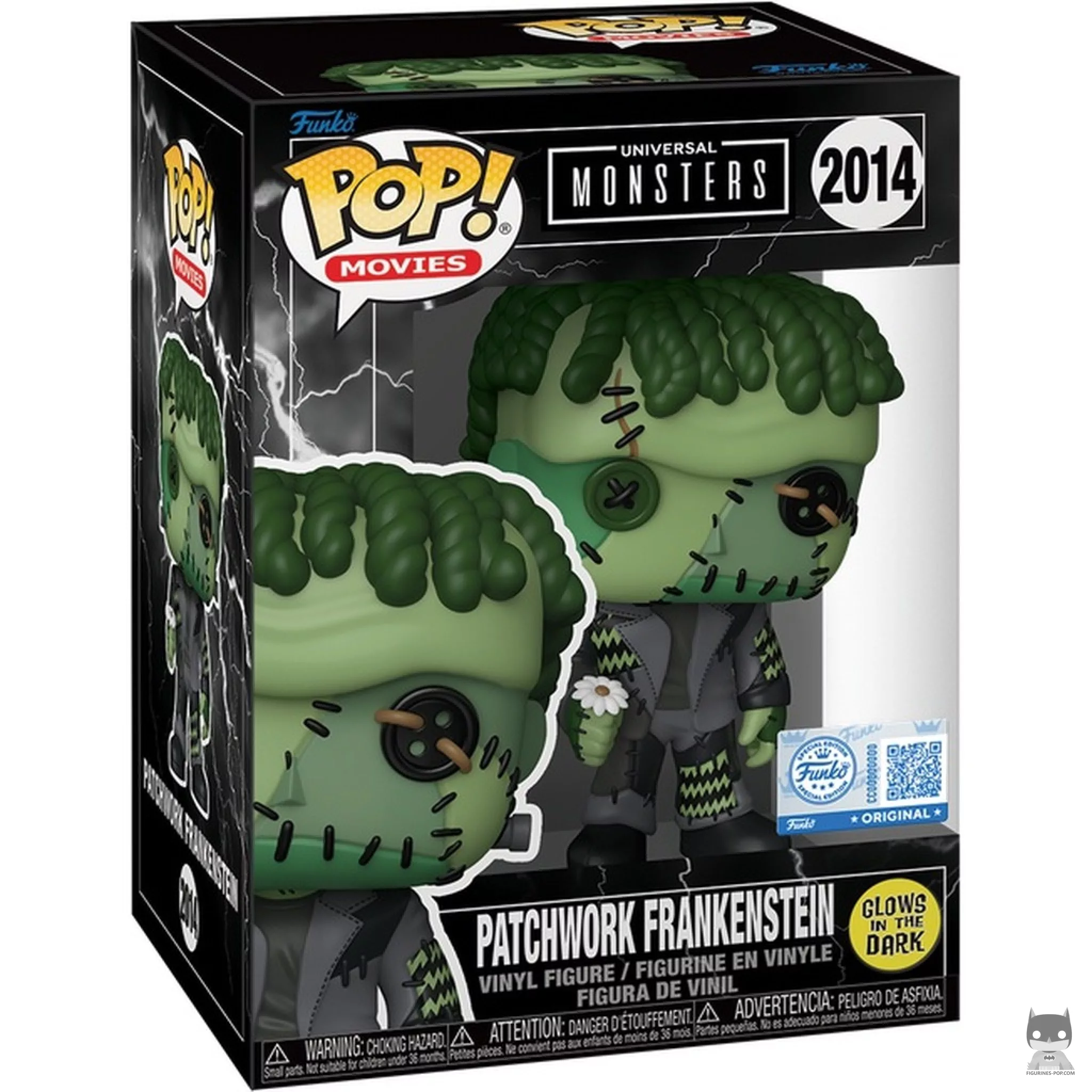 Figura Funko Pop! Frankenstein Patchwork (Brilla en la oscuridad) en su caja