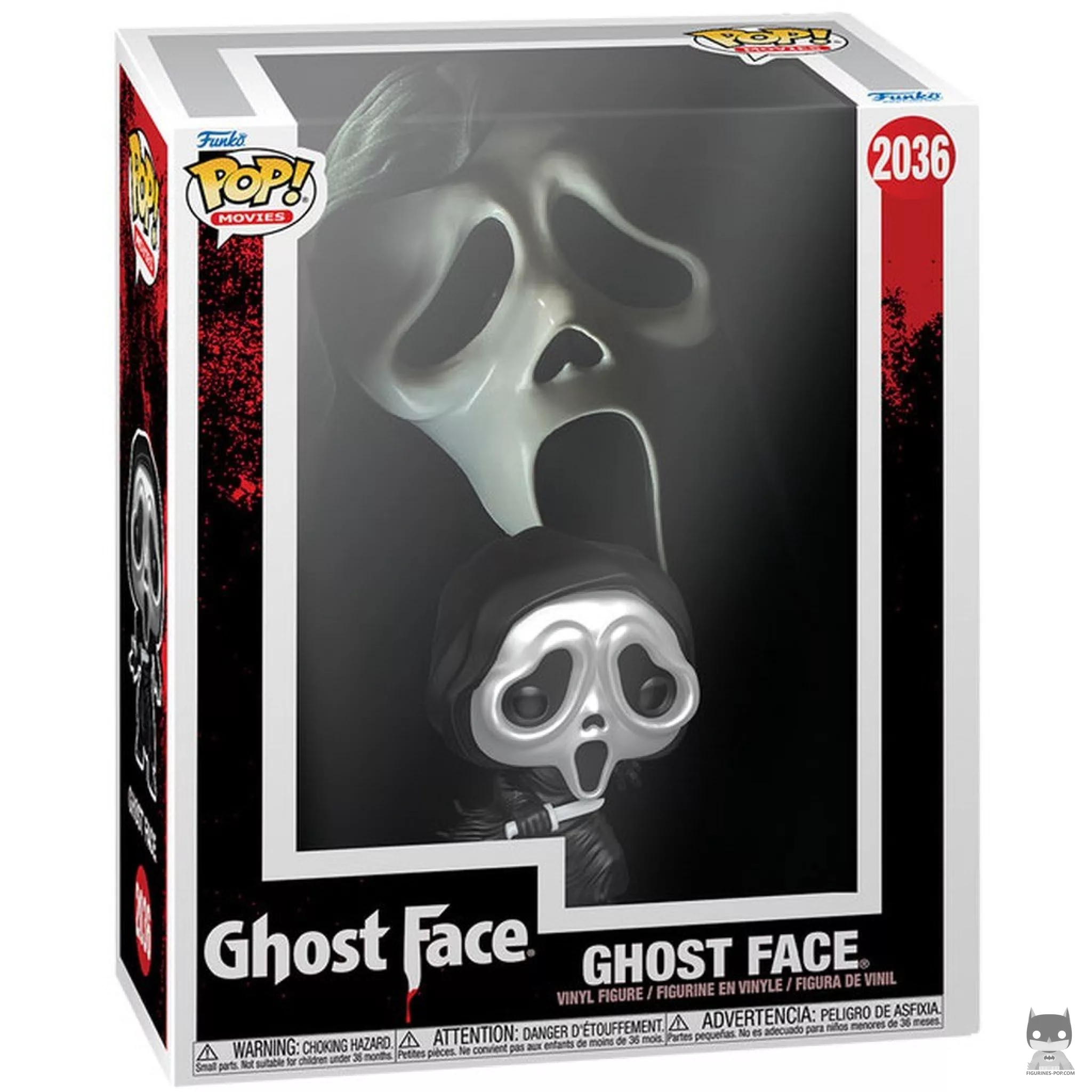 Figura Funko Pop! Ghost Face (Metalizado) (Portada VHS) en su caja