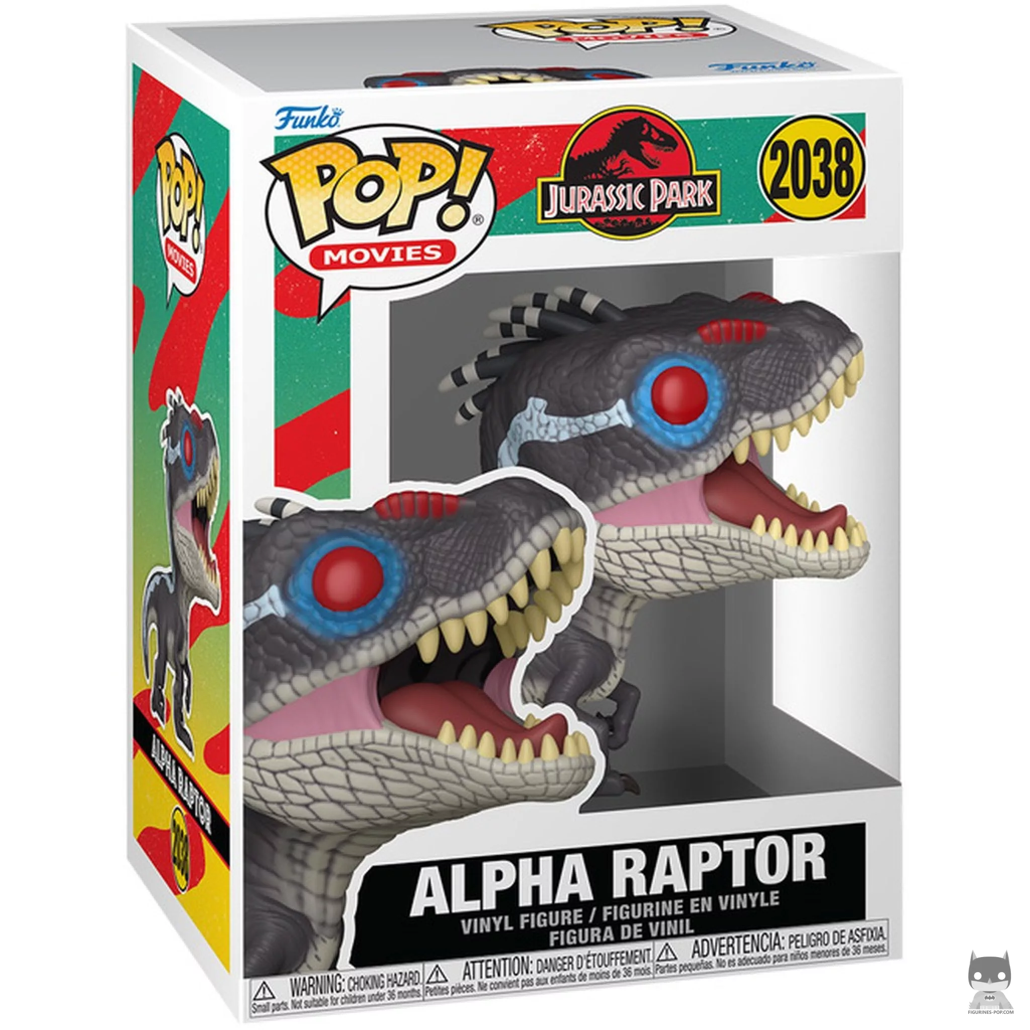 Figura Funko Pop! Raptor alfa en su caja