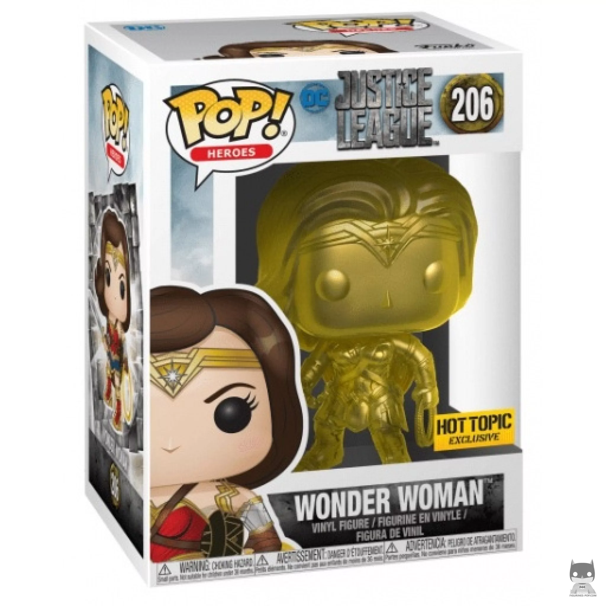 Figura Funko Pop! Wonder Woman (Dorado) en su caja