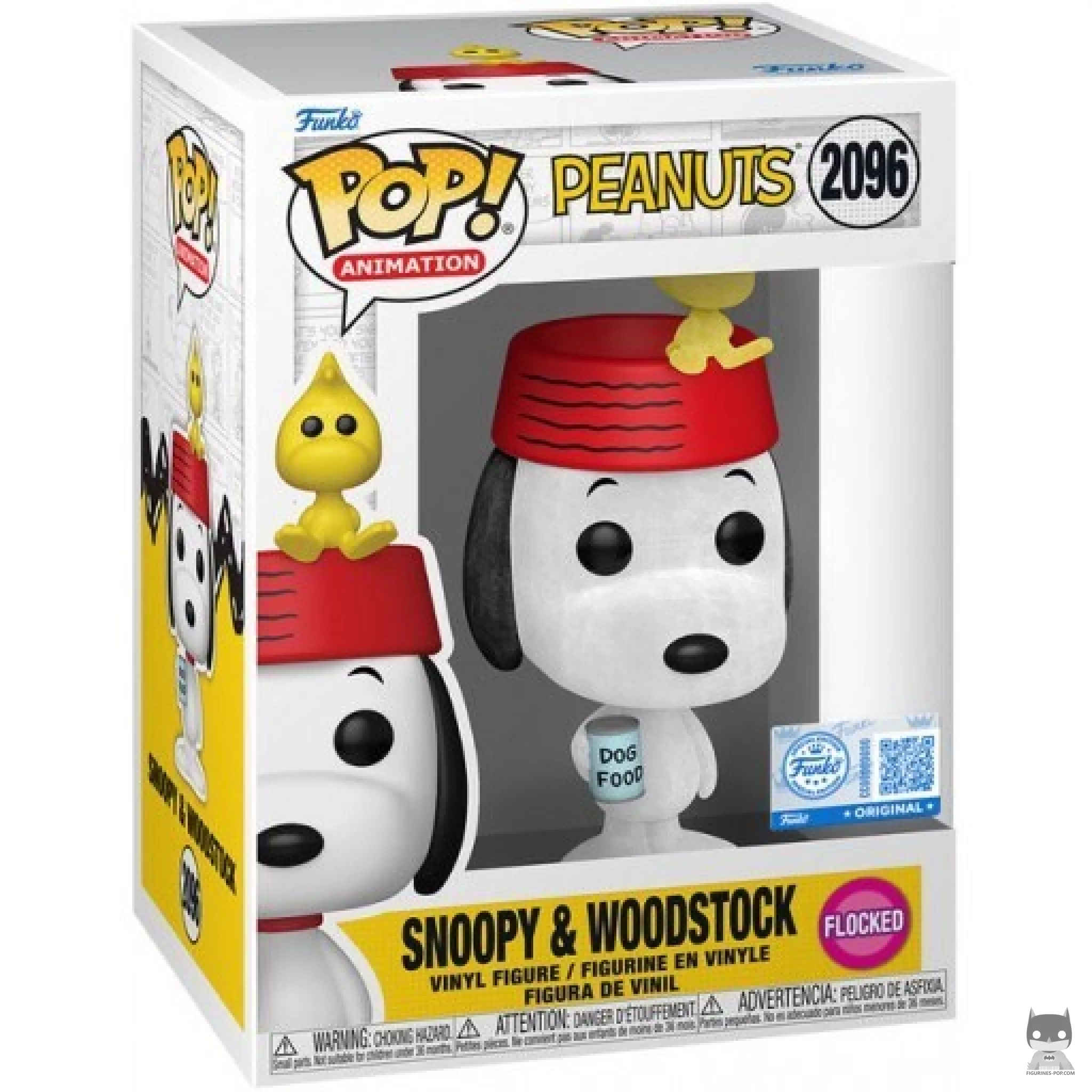 Figura Funko Pop! Snoopy & Woodstock (Flocado) en su caja