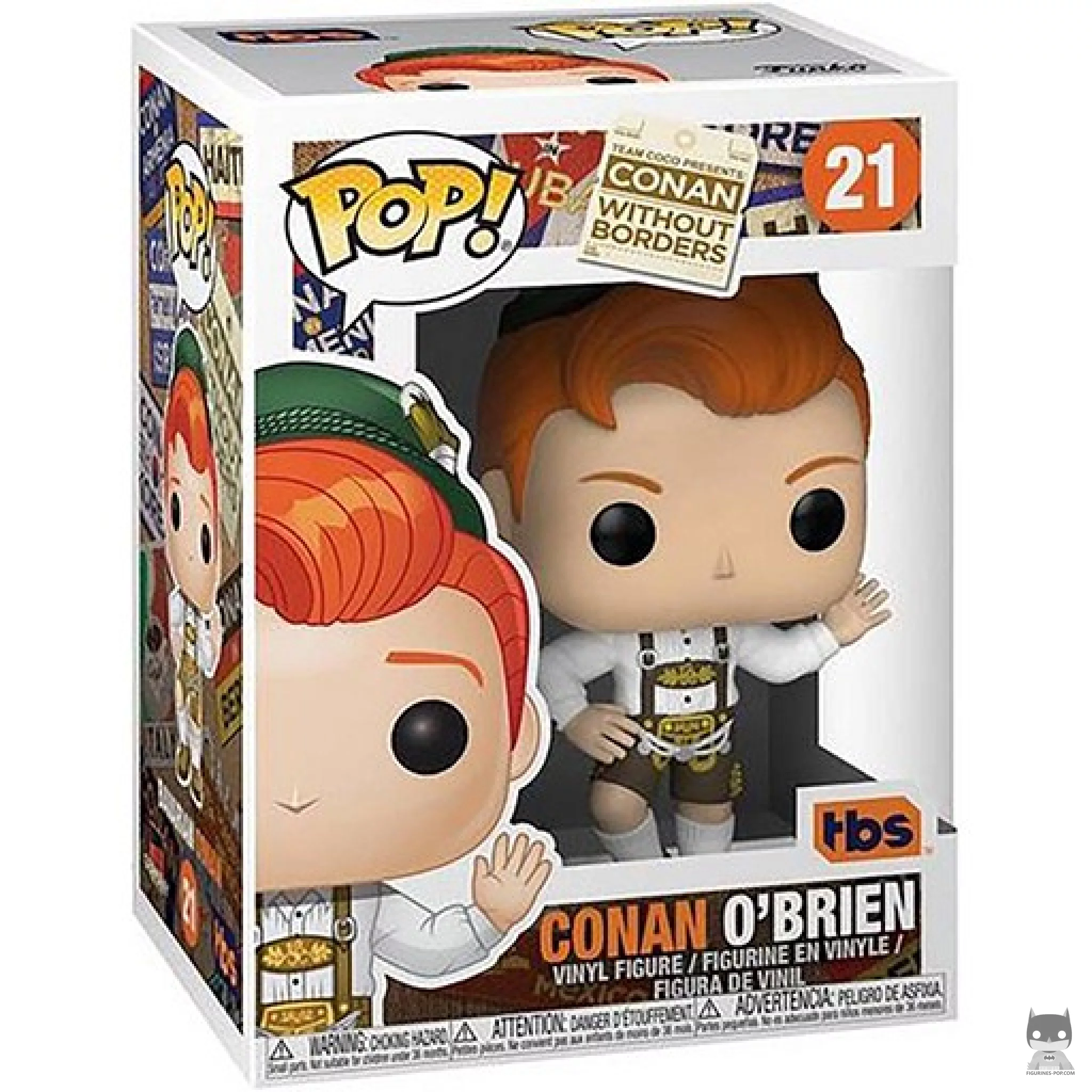 Figura Funko Pop! Conan O'Brien con lederhosen en su caja