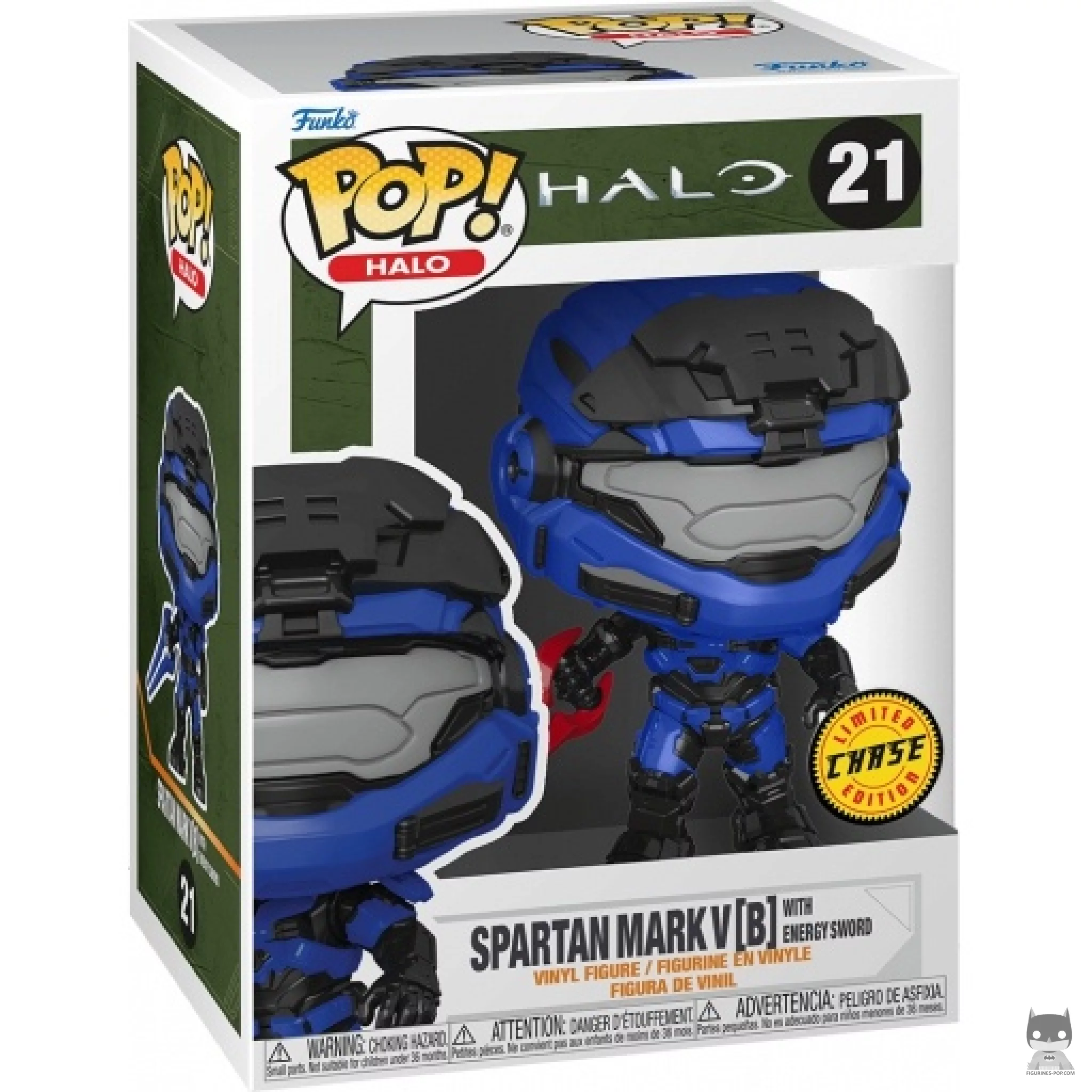 Figura Funko Pop! Spartan Mark V (B) con espada de energía en su caja