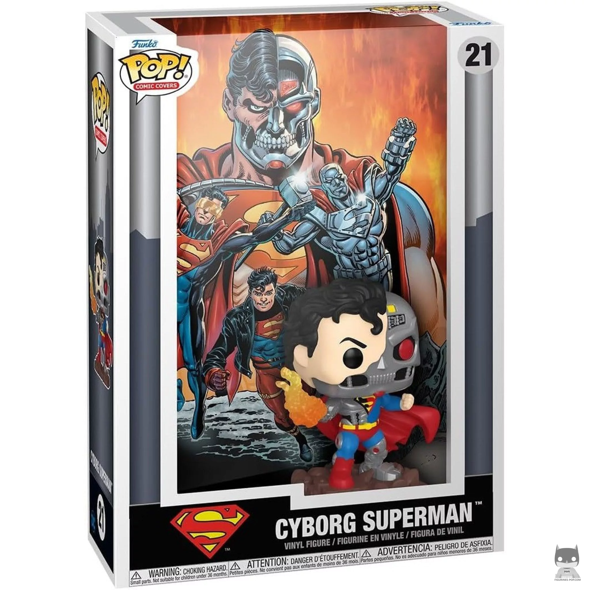 Figura Funko Pop! Cyborg Superman Reign of the Supermen en su caja