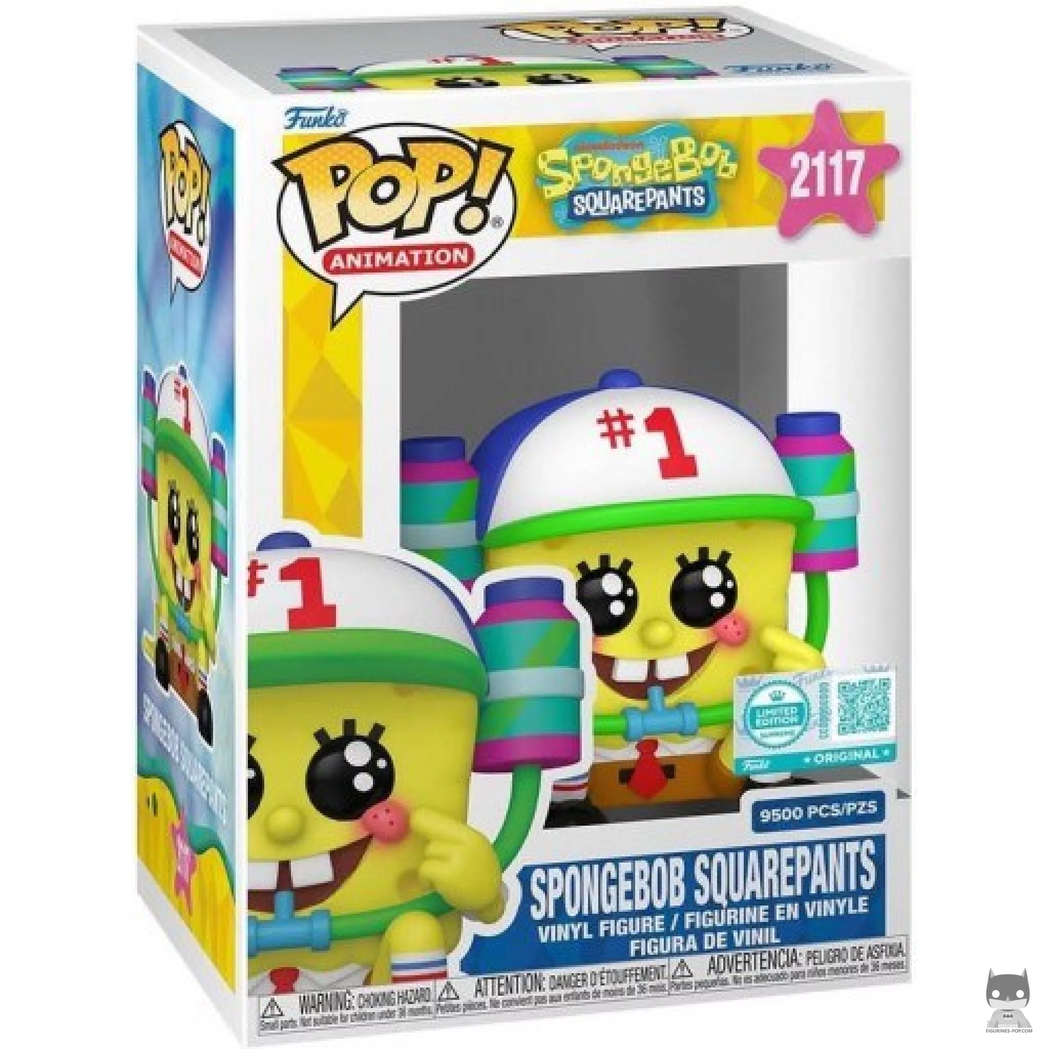 Figura Funko Pop! Bob Esponja con sombrero de bebida en su caja