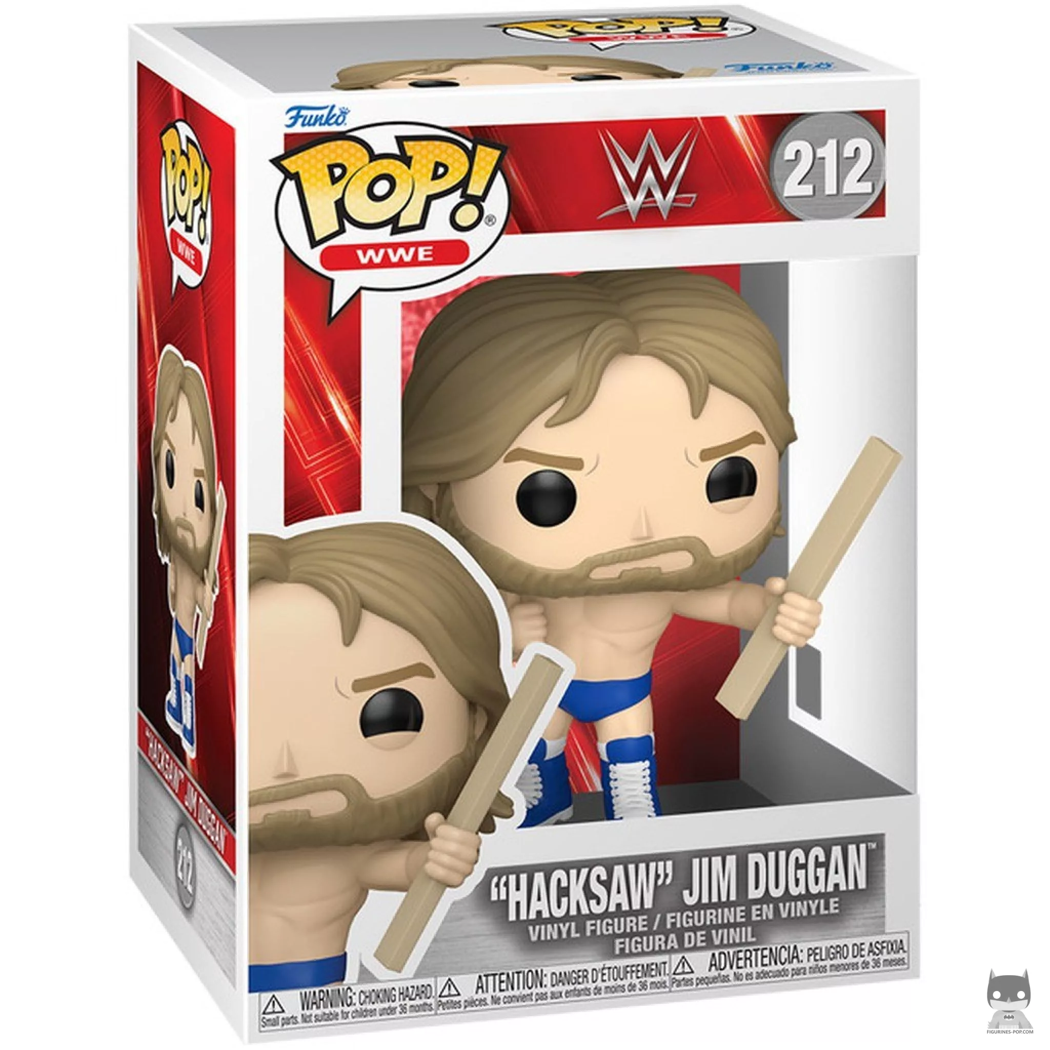 Figura Funko Pop! "Hacksaw" Jim Duggan en su caja