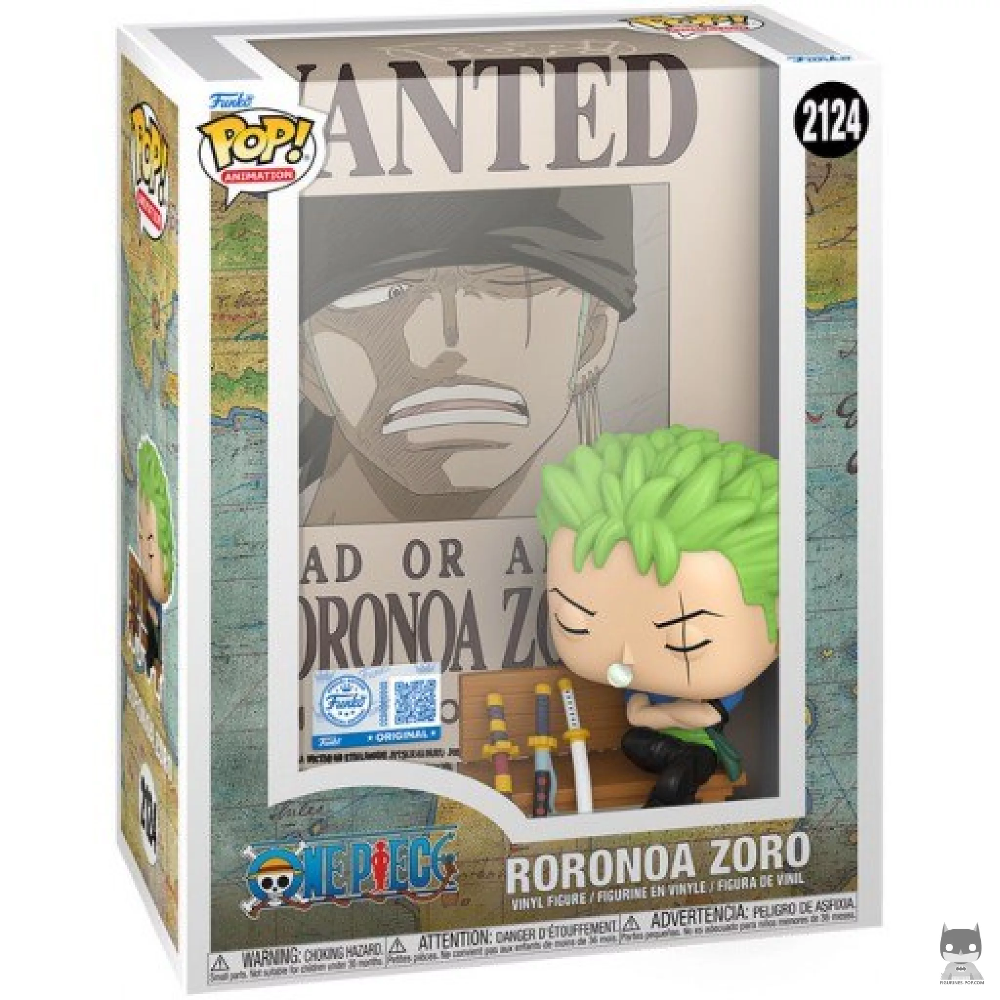 Figura Funko Pop! Roronoa Zoro (Póster) en su caja