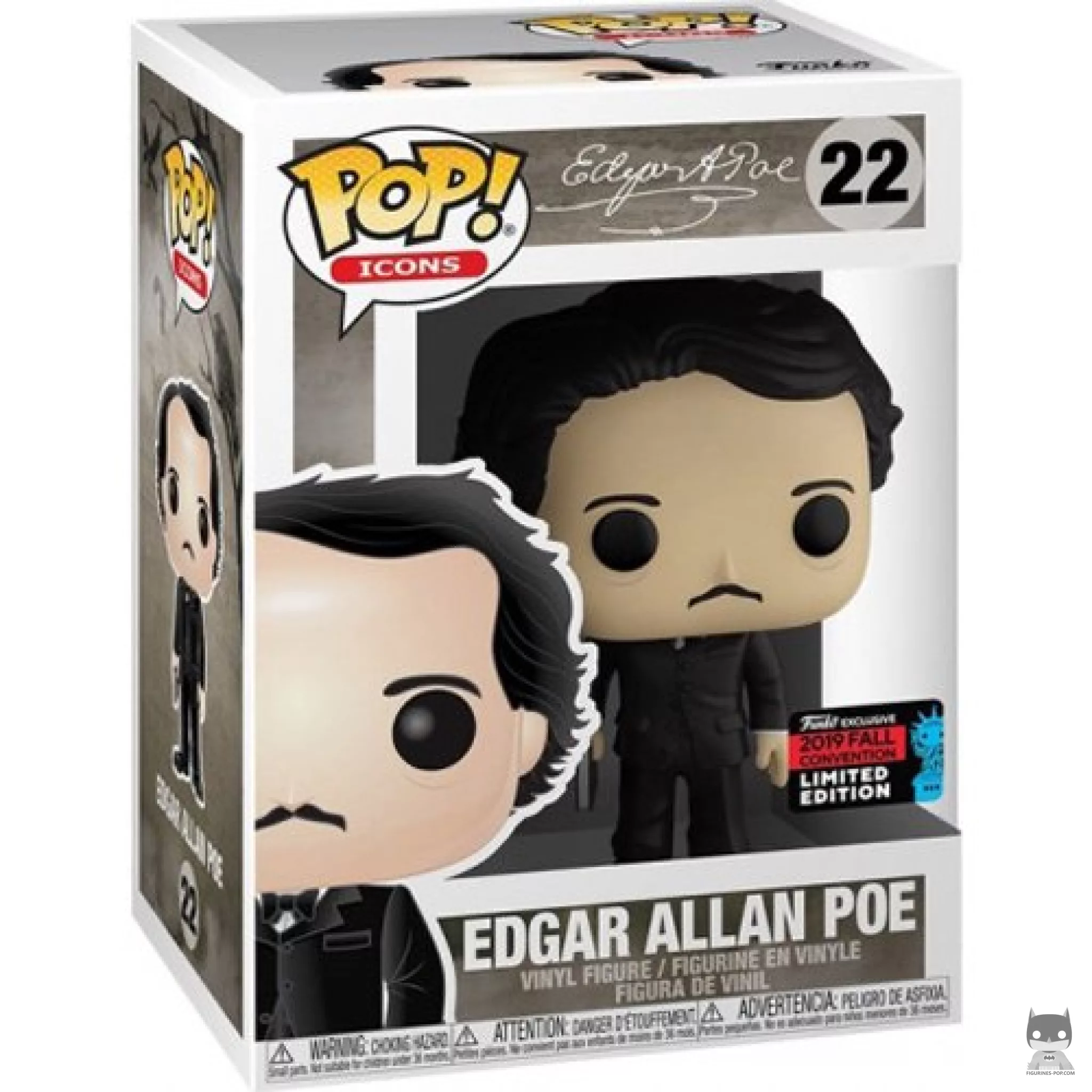 Figura Funko Pop! Edgar Allan Poe en su caja