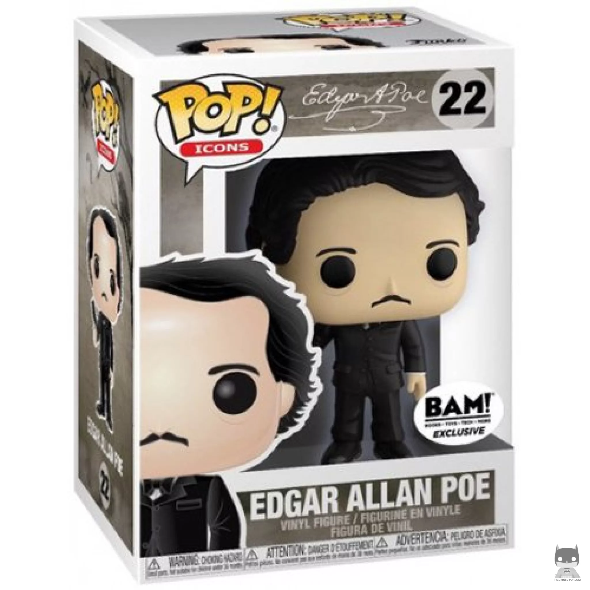 Figura Funko Pop! Edgar Allan Poe en su caja
