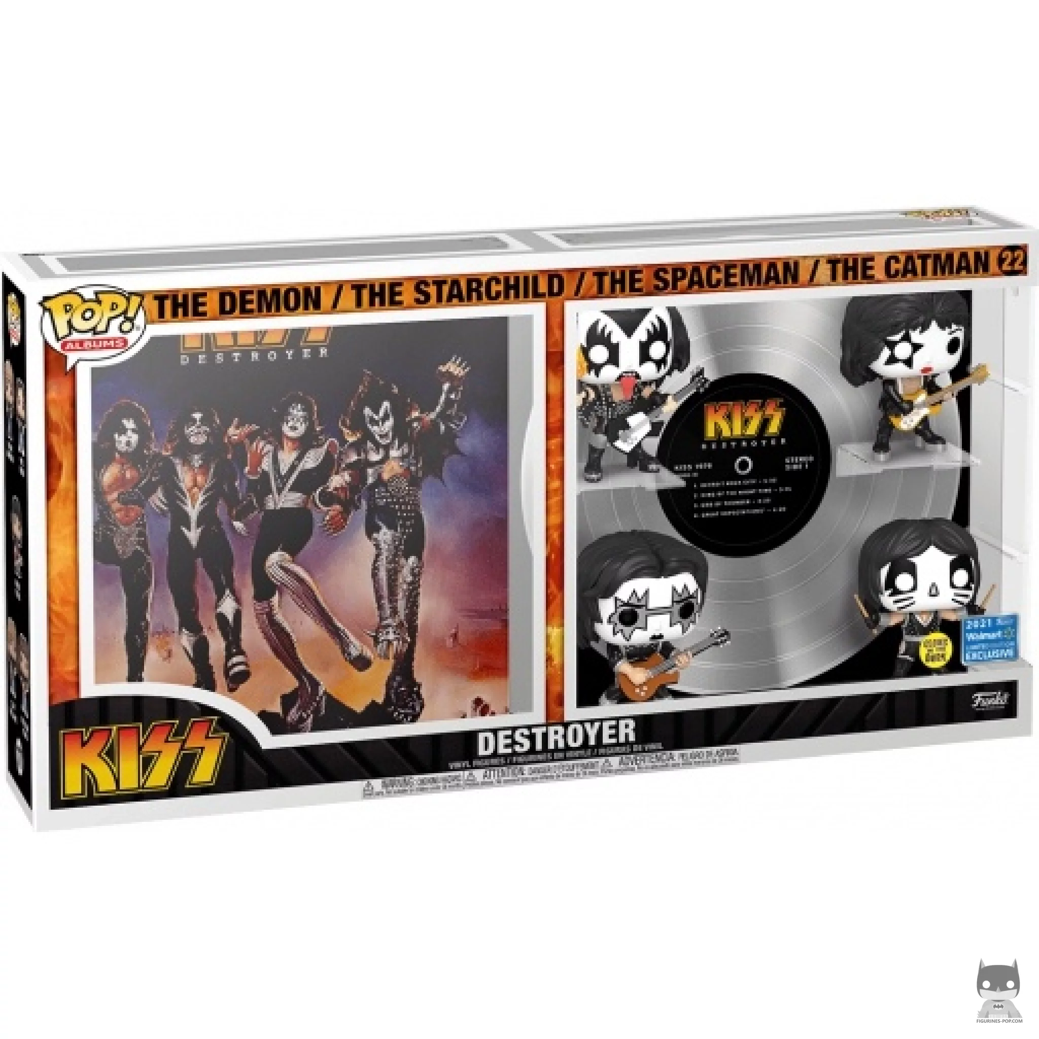 Figura Funko Pop! KISS: Destroyer (The Demon, The Starchild, The Spaceman & The Catman) en su caja