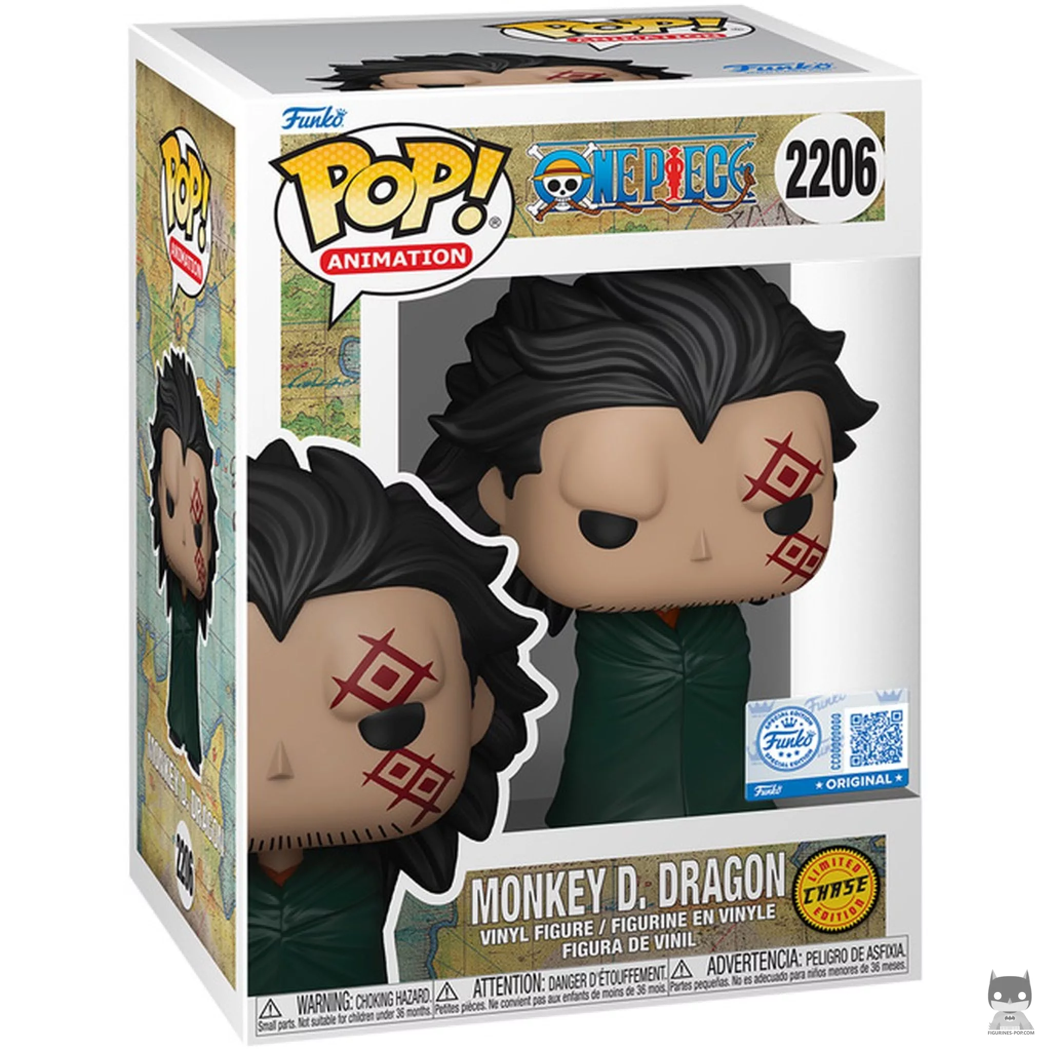 Figura Funko Pop! Monkey D. Dragon (Chase) en su caja