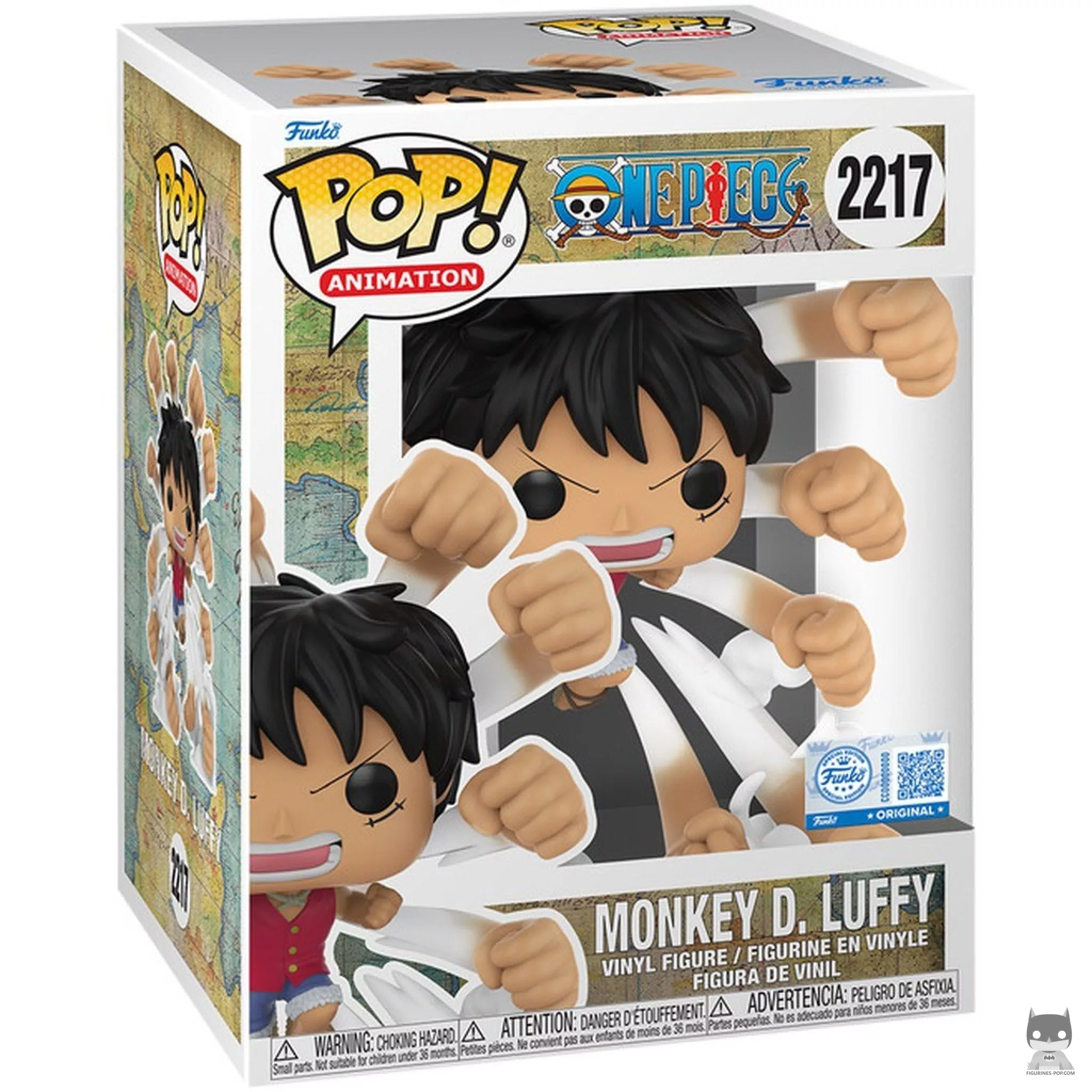 Figura Funko Pop! Monkey D. Luffy (Gatling de Goma) en su caja